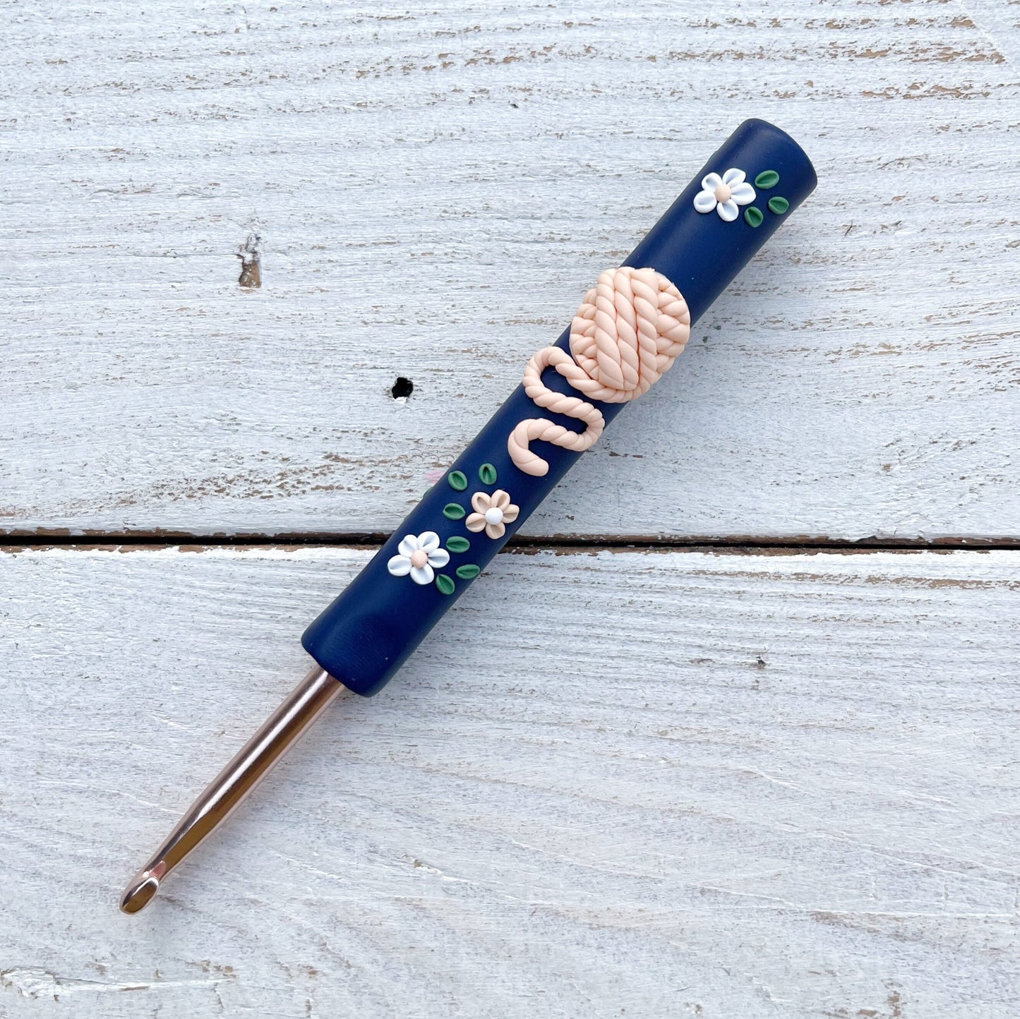 Rainbow yarn ball crochet hook, polymer clay crochet hooks, yarn lover, gift for her, choose your colour
