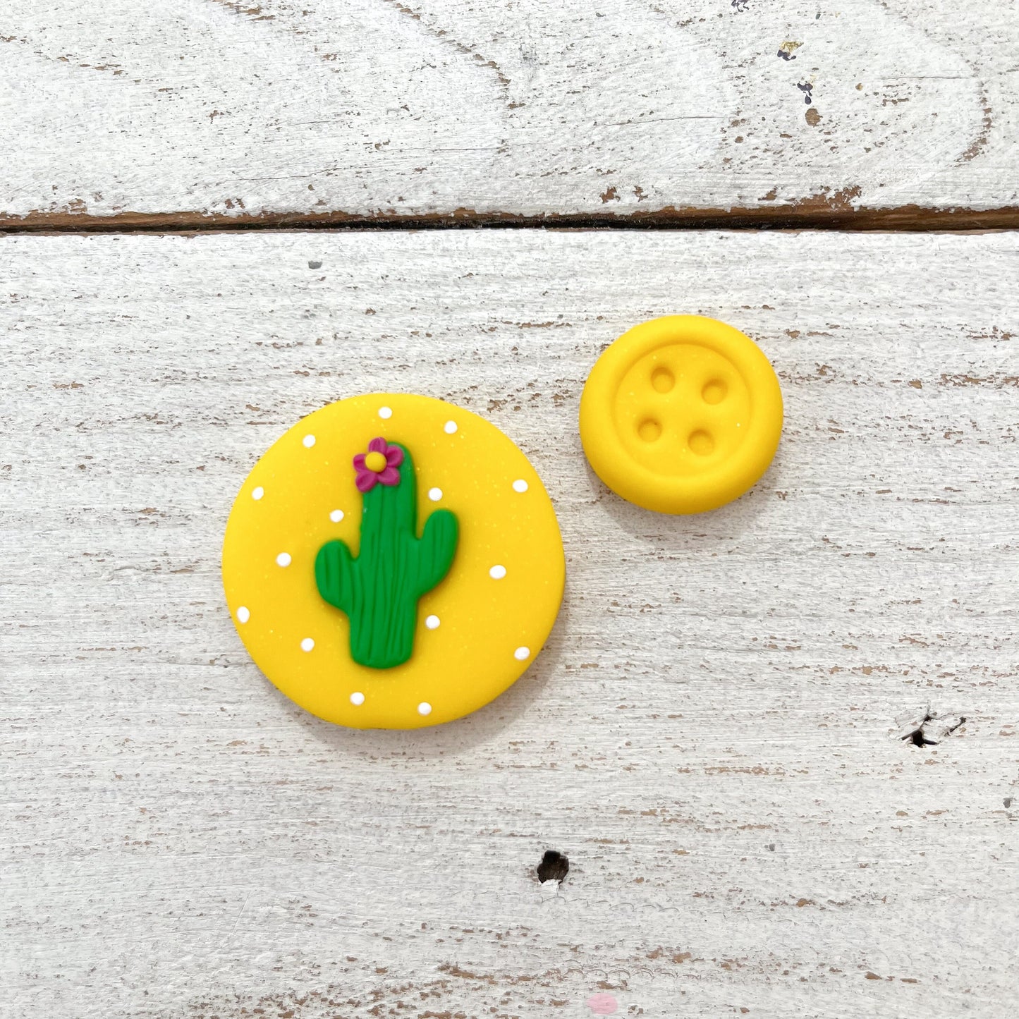 Yellow cactus needle minder, needle keeper, magnetic needle holder, spring craft magnet, pin holder, cross stitch accessories