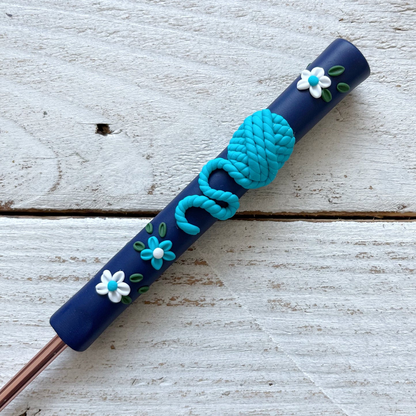 Rainbow yarn ball crochet hook, polymer clay crochet hooks, yarn lover, gift for her, choose your colour