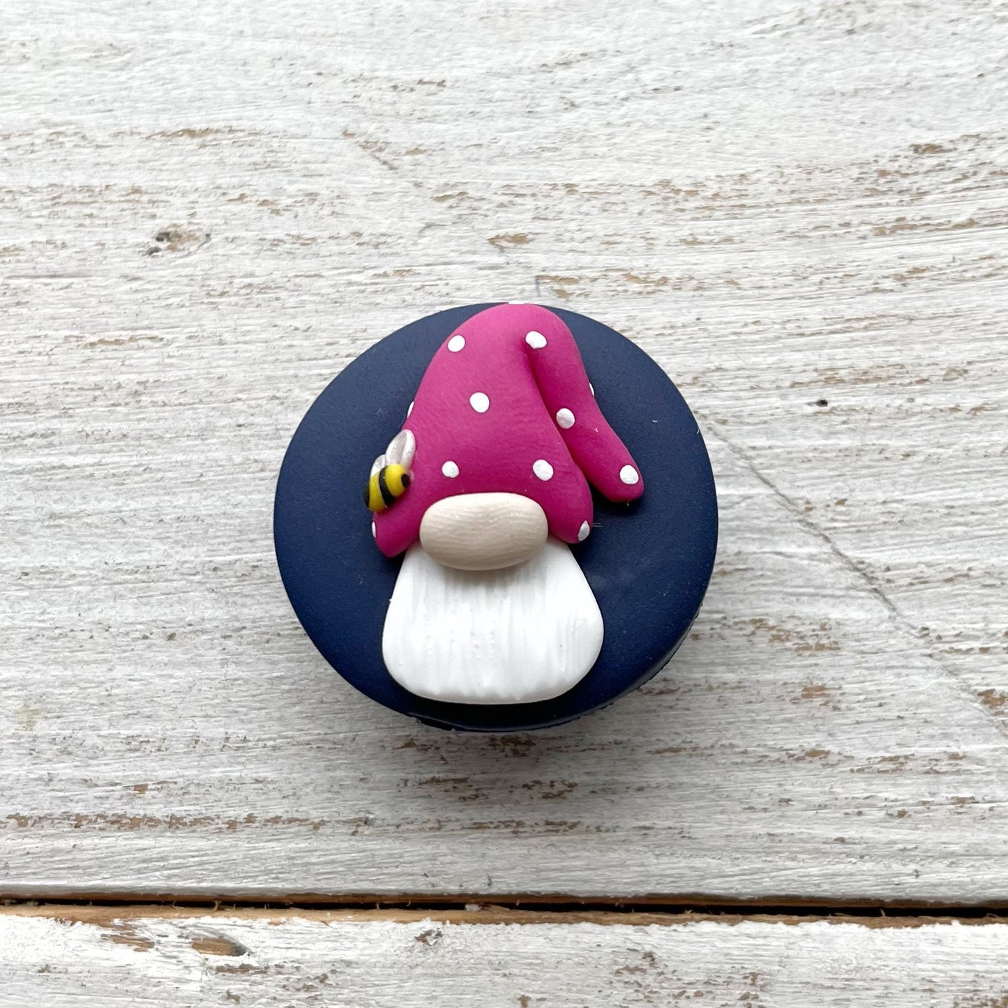 Rainbow bee hat gnome magnetic needle minder, gonk needle holder, cross stitch gifts, gift for her, Tomte sewing magnet