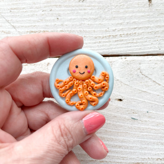 Blue octopus magnetic needle minder, stitching needle magnets