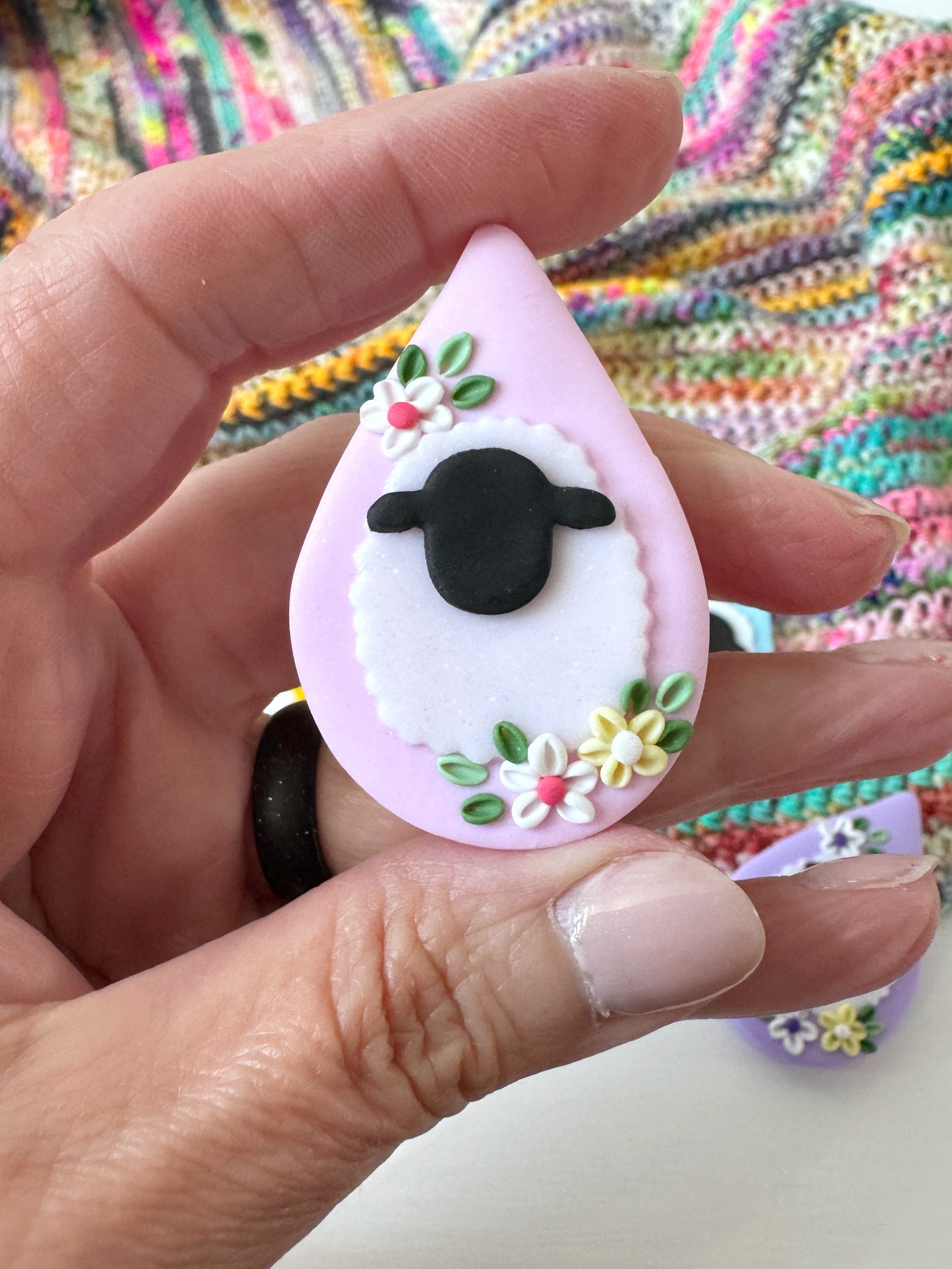 Pastel Rainbow Sheep Needle Minder, Magnetic Needle Minder