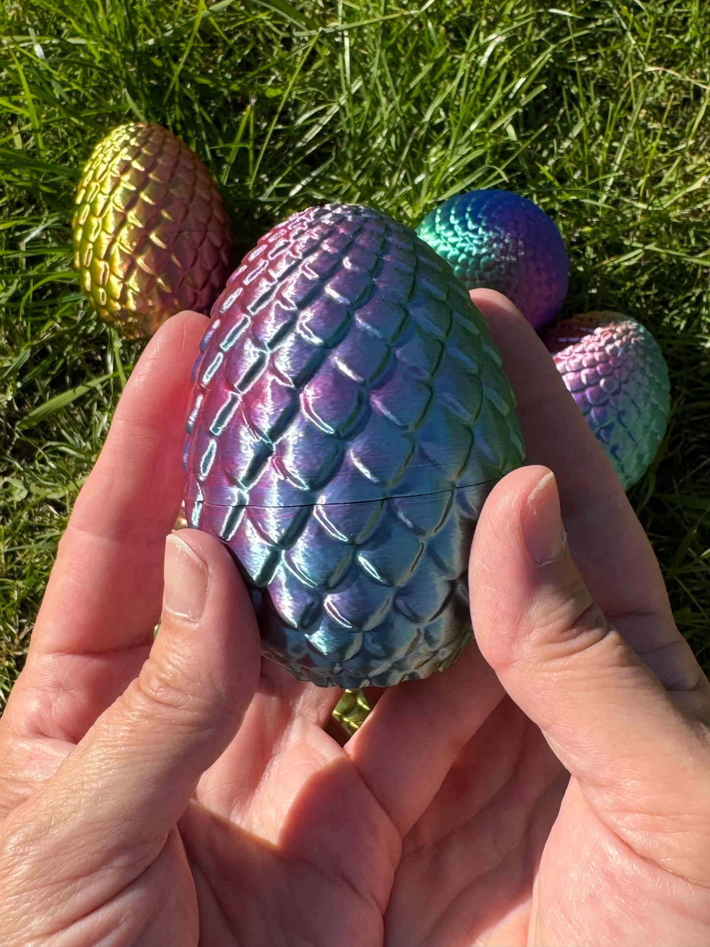 Mini 3D Printed Dragon Surprise Egg, Dragons Eye Needle Minder, Surprise Gift for Crocheters and Knitters