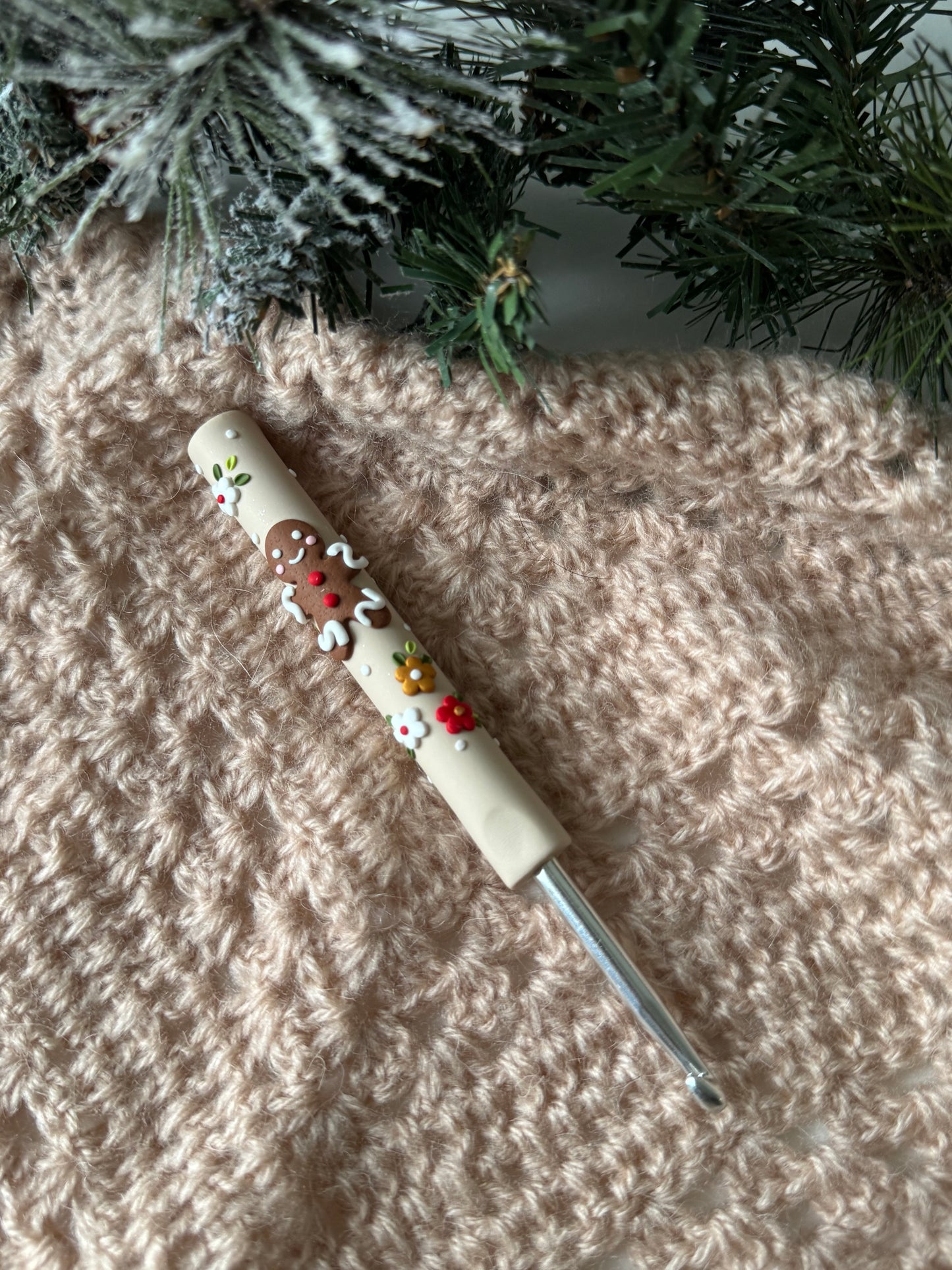Gingerbread Man Christmas Crochet Hook