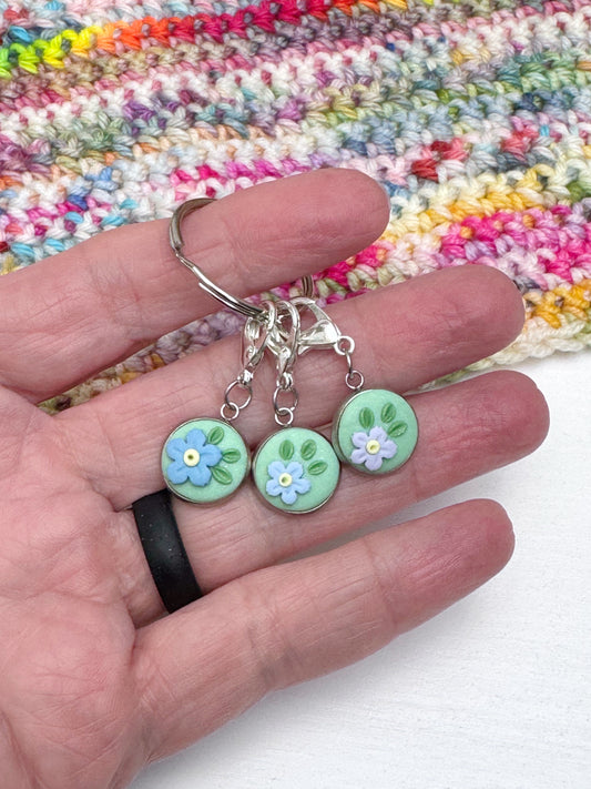 Forget Me Not Flower Stitch Markers