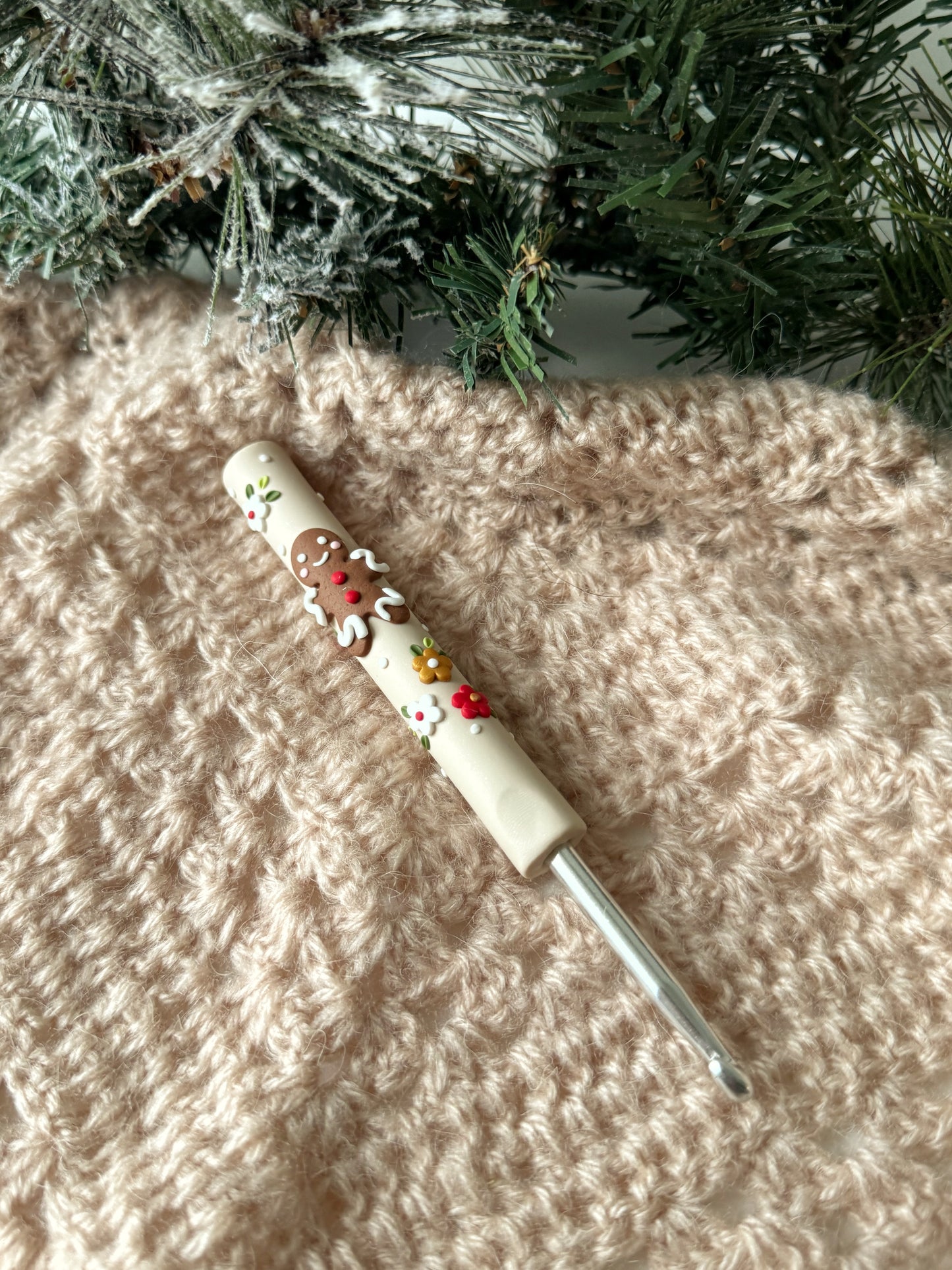 Gingerbread Man Christmas Crochet Hook