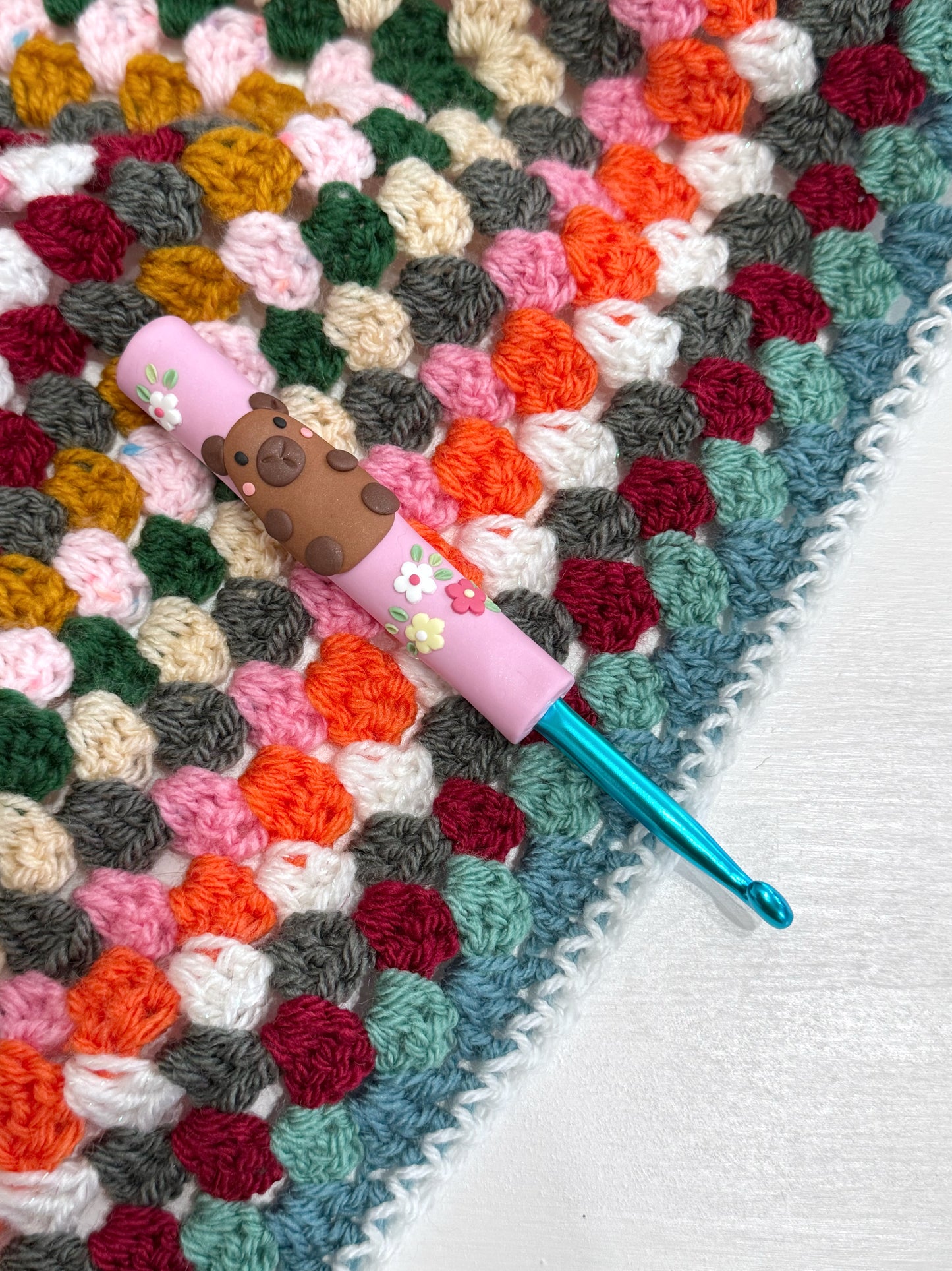 Capybara Polymer Clay Crochet Hook, Animal Crochet Hooks
