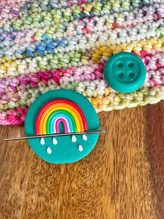 Jade Rainbow Needle Minder, Magnetic Needle Holder, Cross Stitch Sewing Magnet