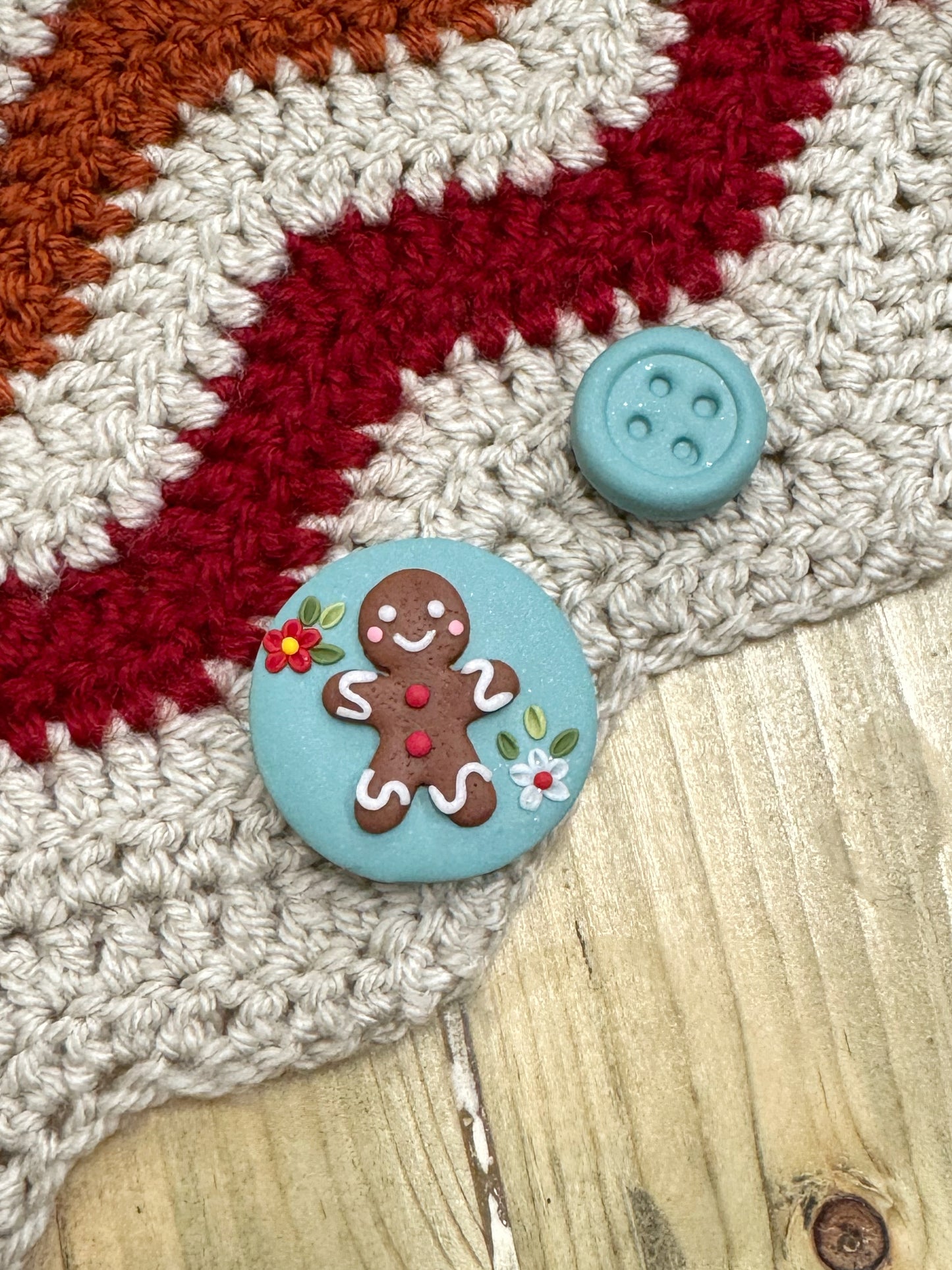 Gingerbread Man Magnetic Needle Minder, Christmas Cover Minders