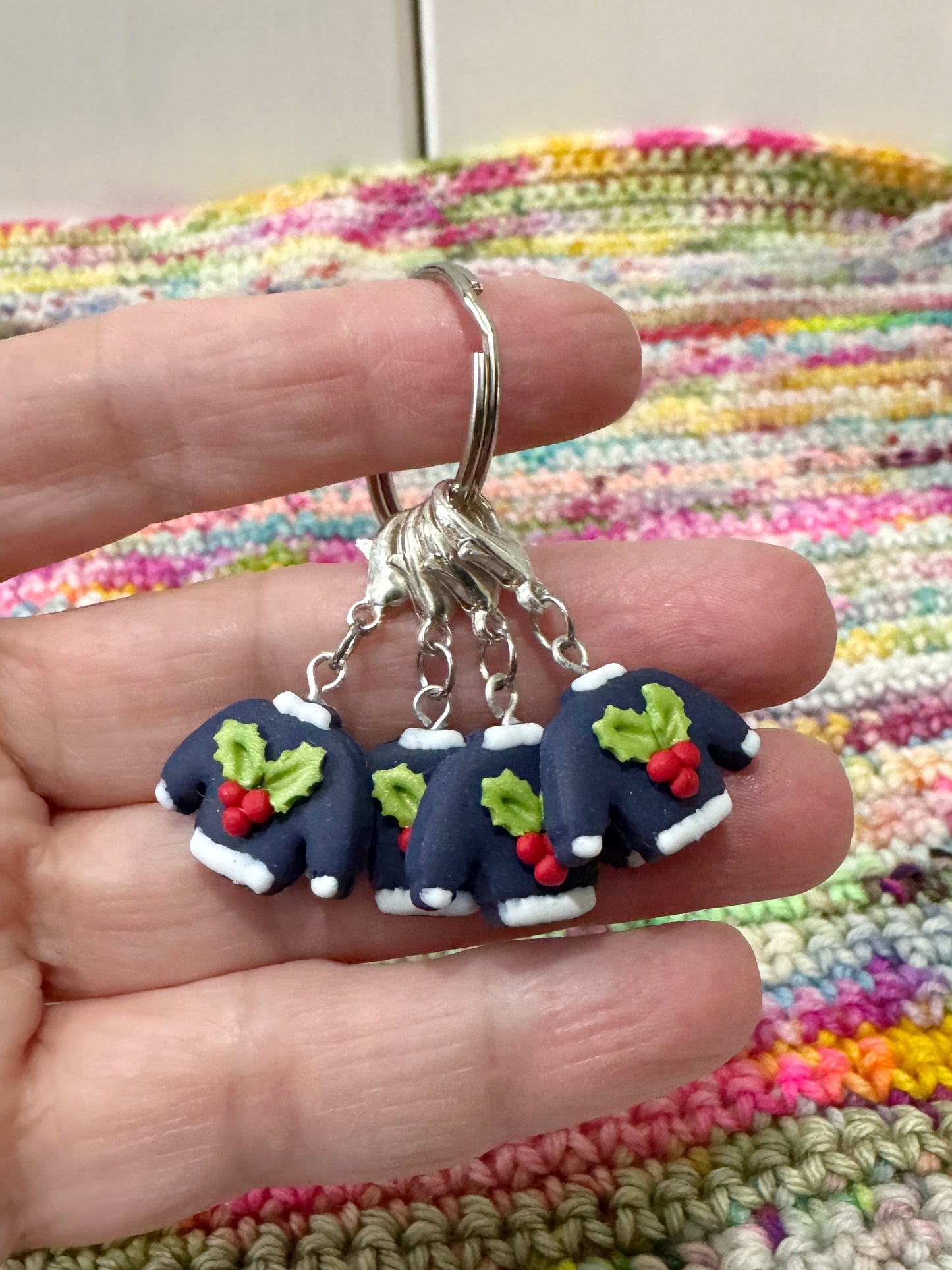 Cosy Jumper Mini Yarn Ball Pot, Keyring Crochet Hook and Stitch Markers