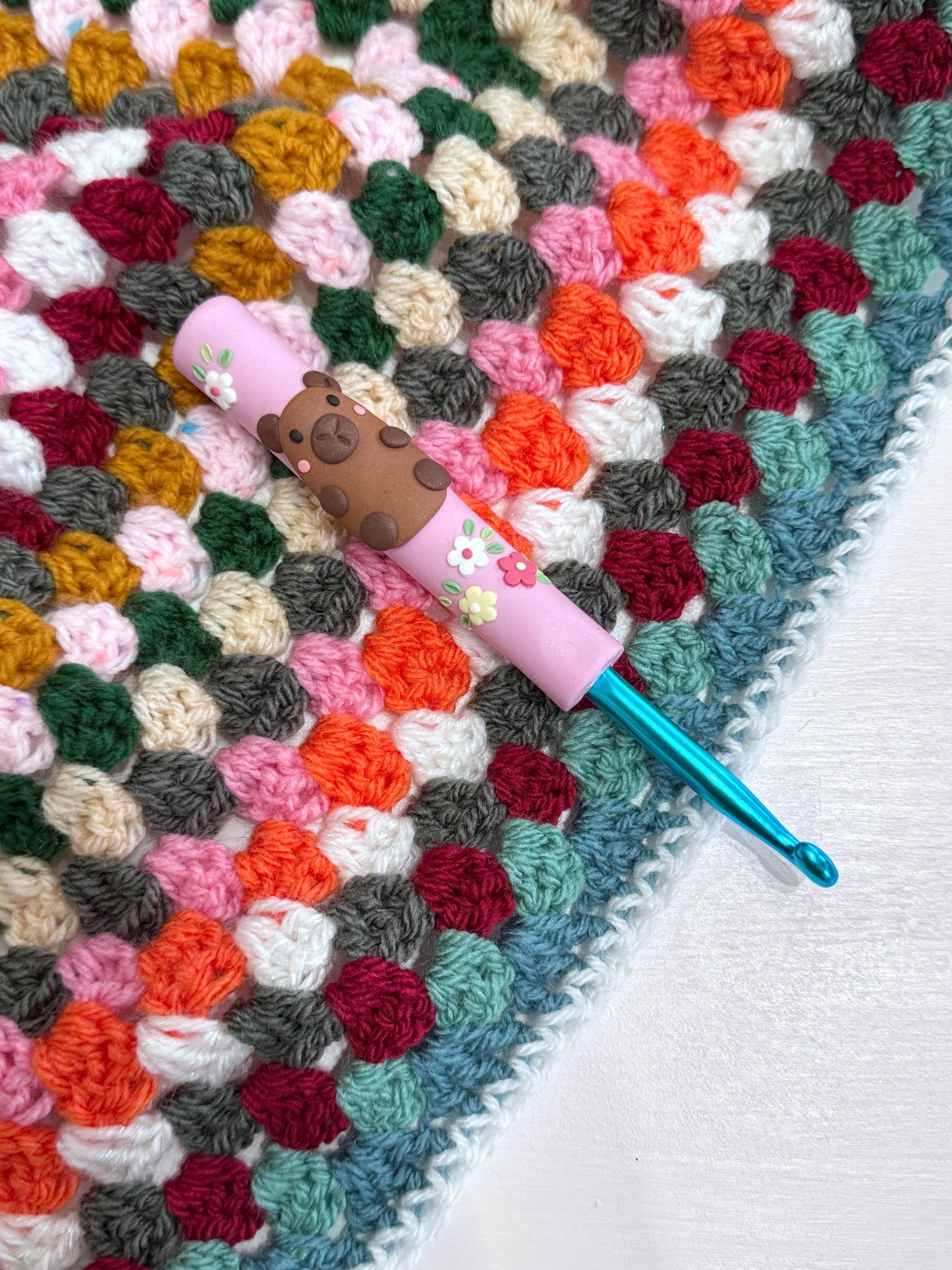 Capybara Polymer Clay Crochet Hook, Animal Crochet Hooks