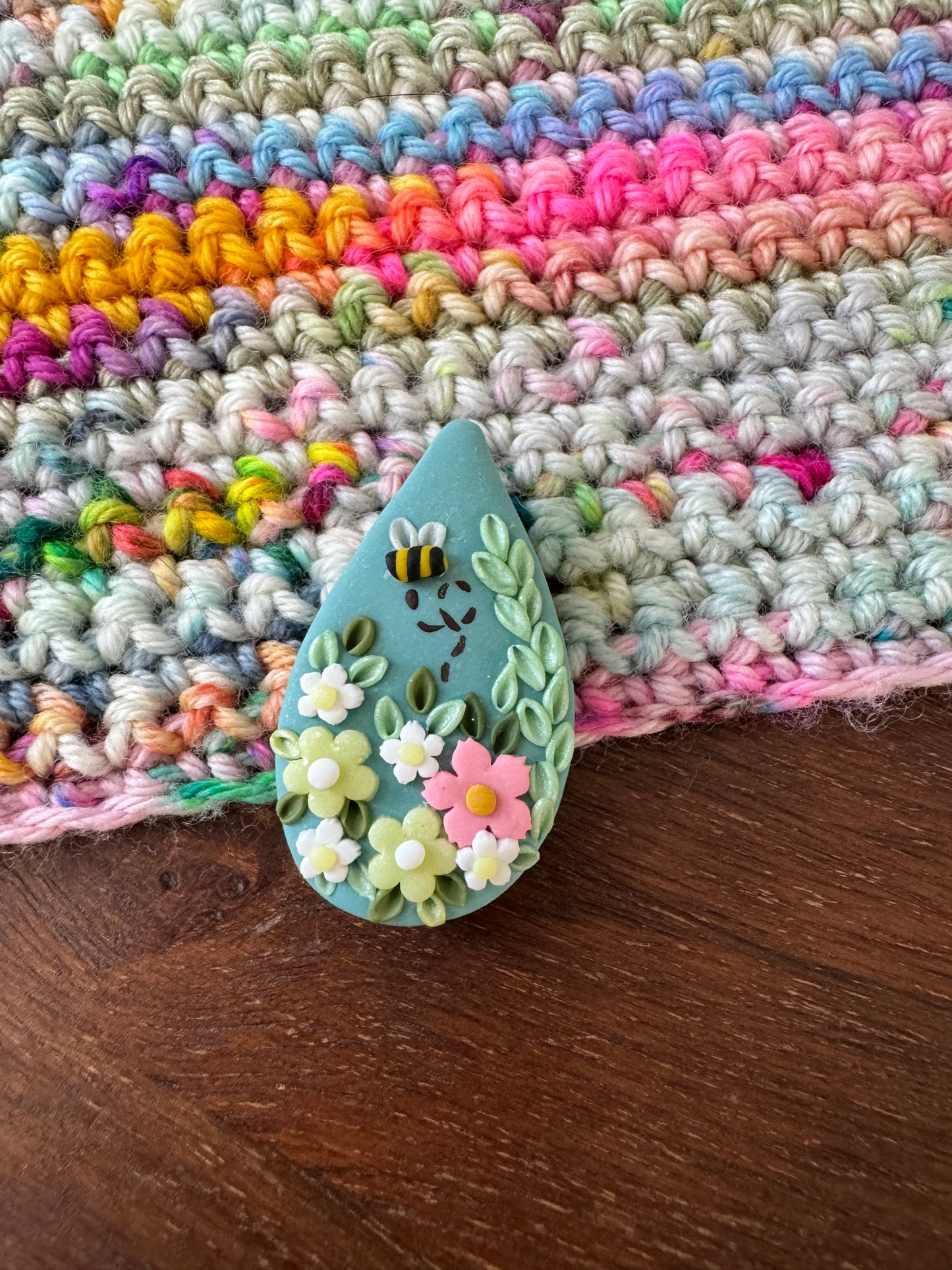 Sea Green Wildfower Needle Minder, Floral Magnetic Needle Minder