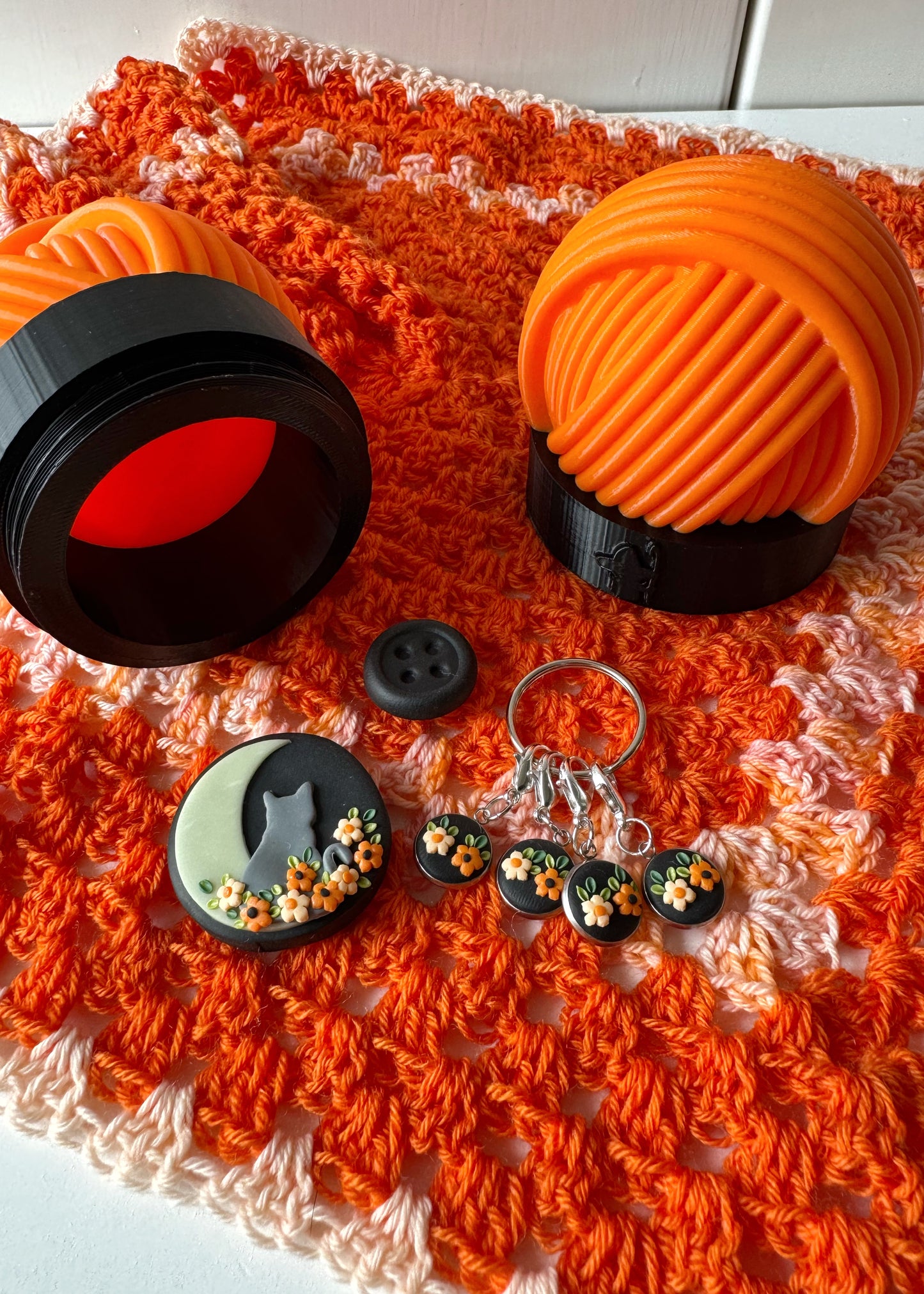 Halloween Mini Yarn Ball Notions Pot
