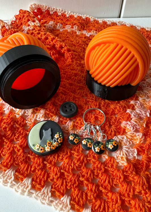 Halloween Mini Yarn Ball Notions Pot