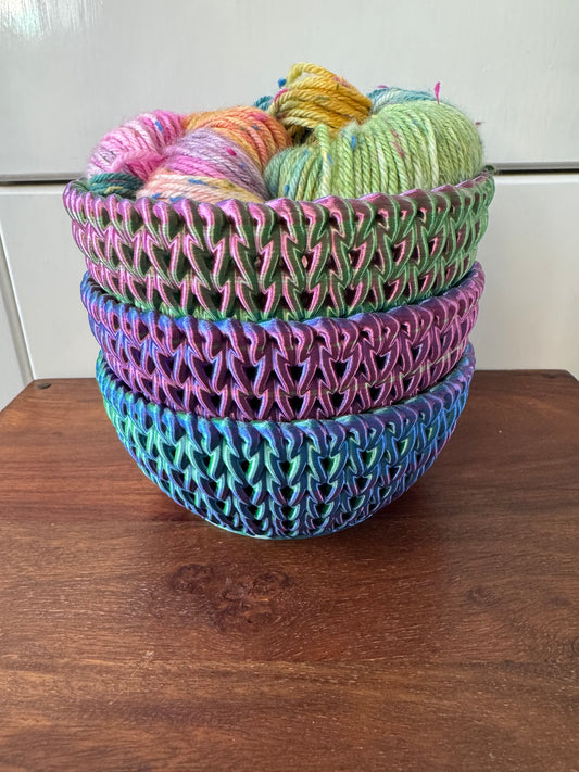 READY TO SHIP 3D Printed Knitted Look Basket