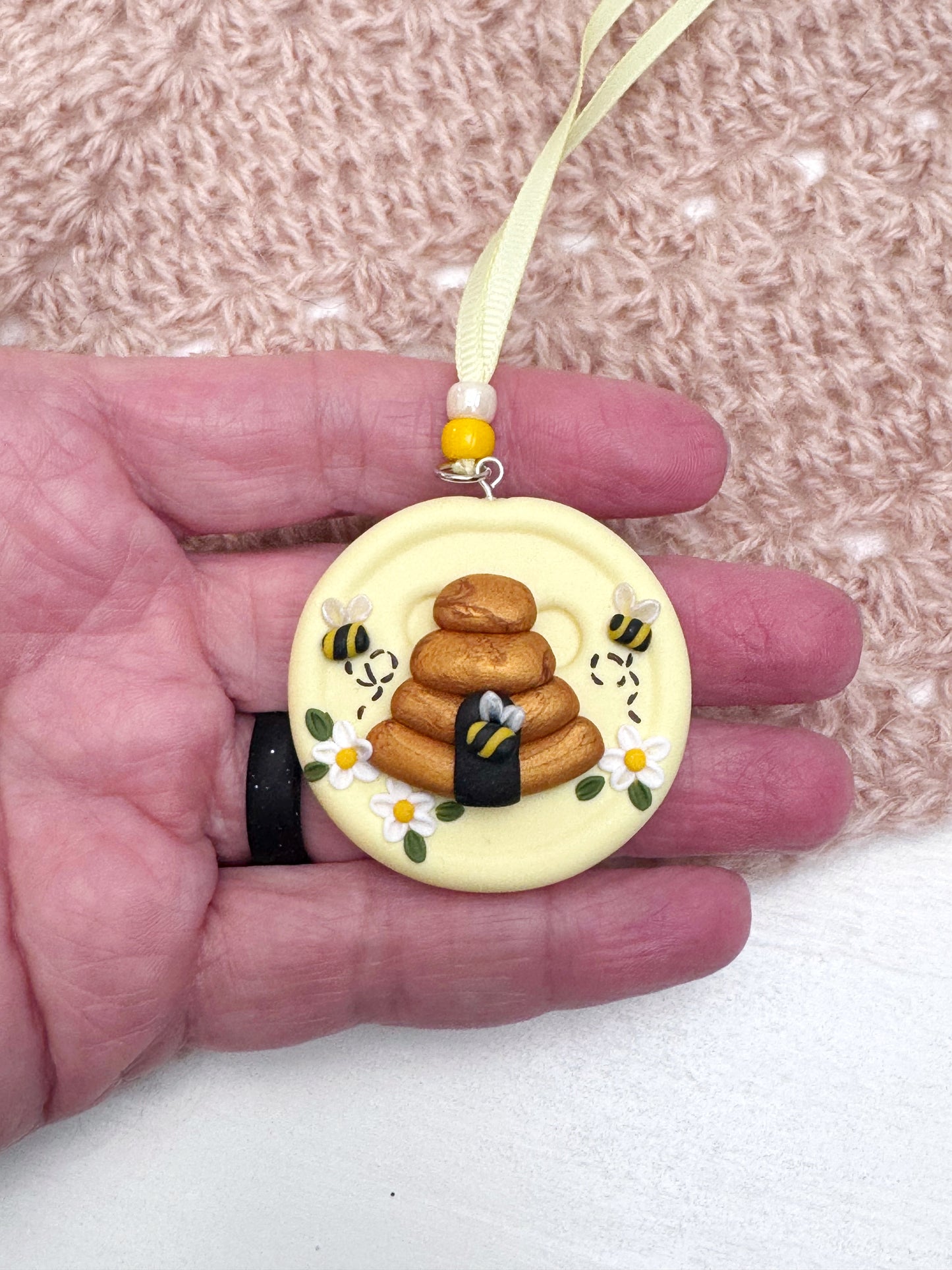 Beehive Scissor Fob, Embroidery Scissor Minder