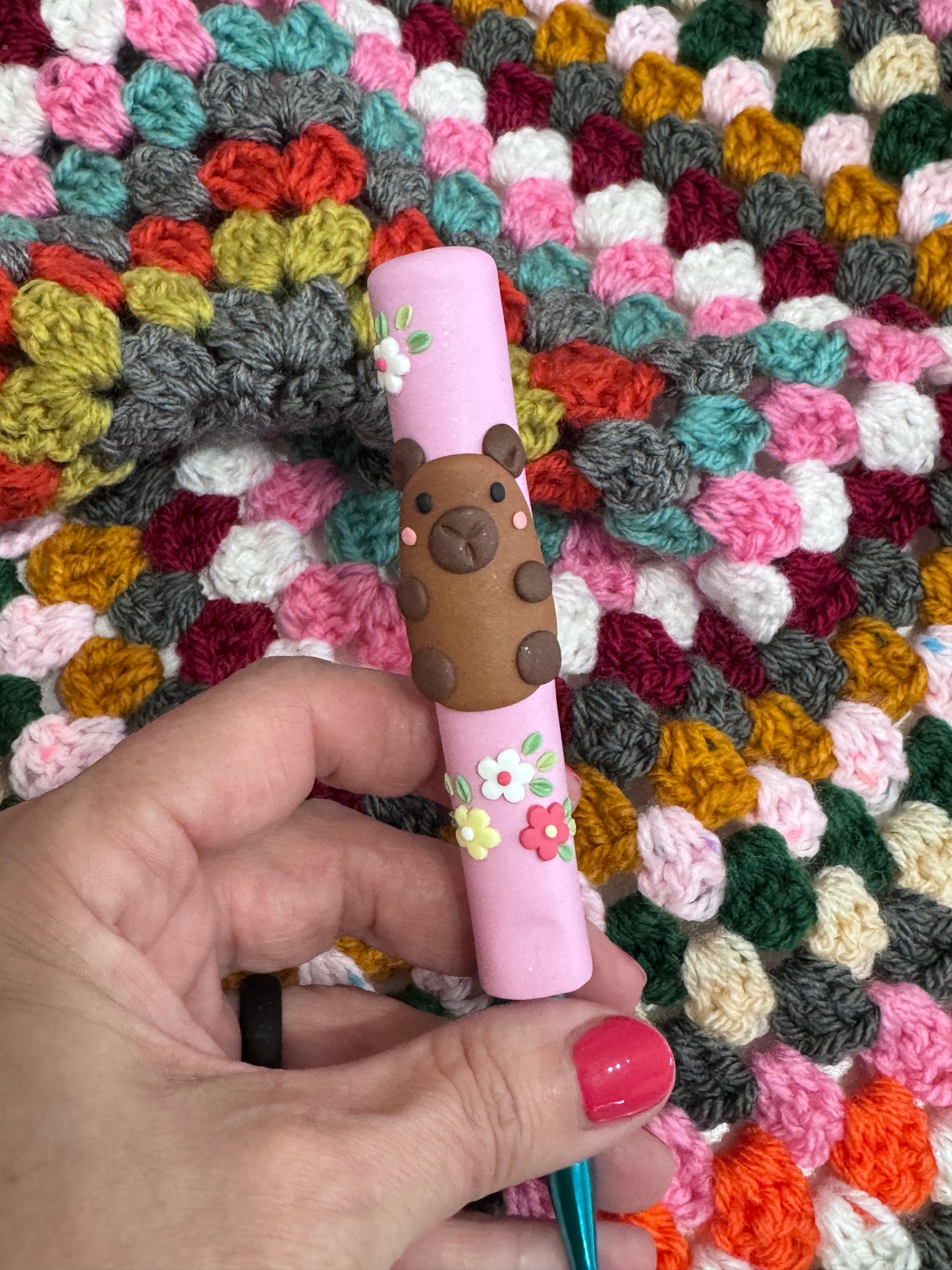 Capybara Polymer Clay Crochet Hook, Animal Crochet Hooks
