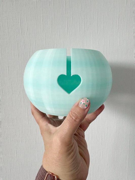 READY TO SHIP 3D Printed Heart Cut Out Yarn Bowl