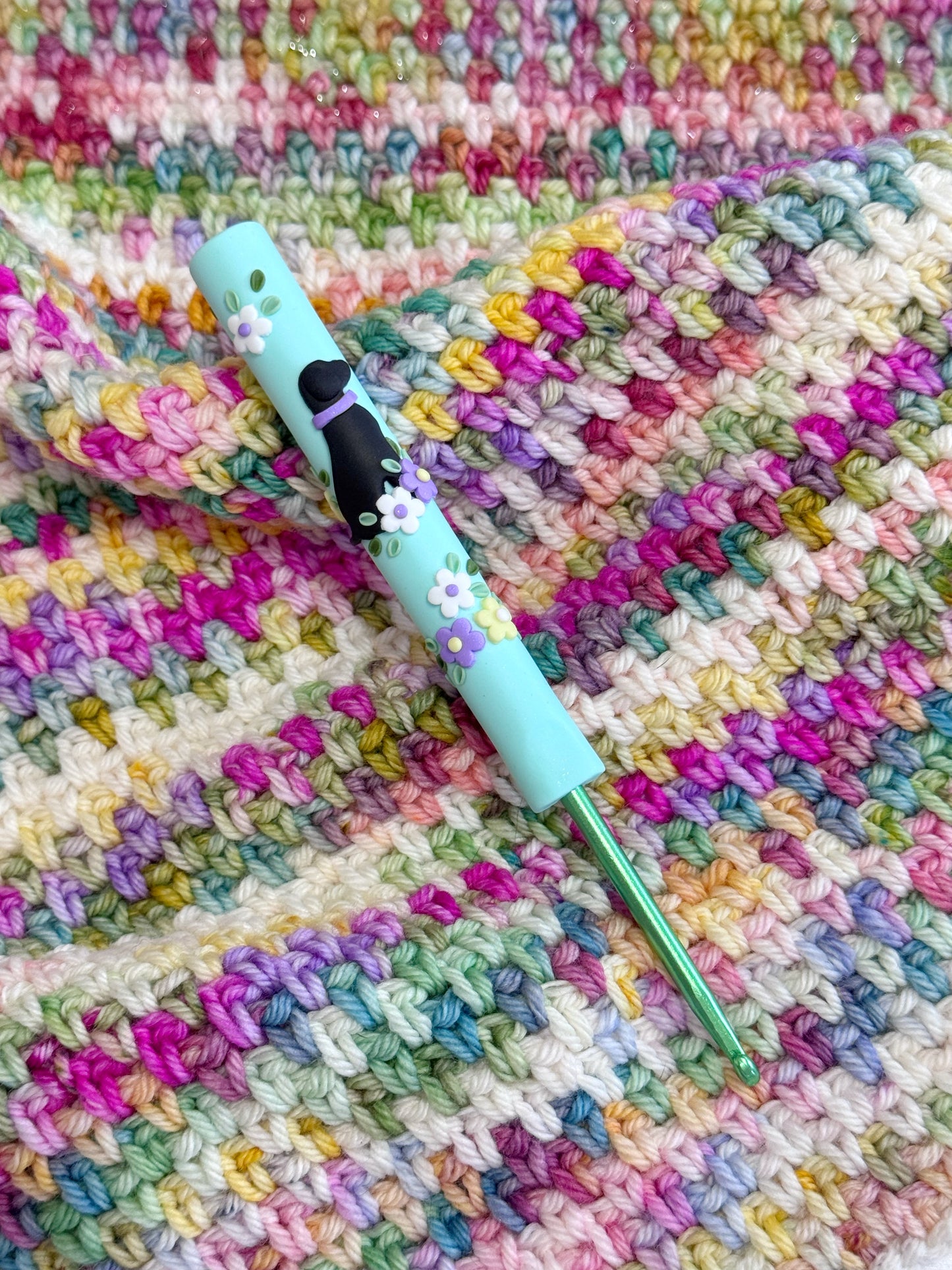 Labrador Polymer Clay Crochet Hook, Polymer Clay Fancy Crochet Hooks