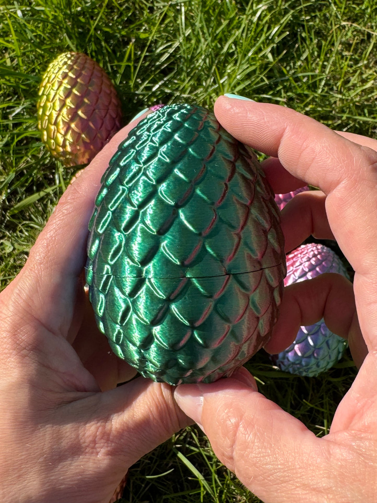 Mini 3D Printed Dragon Surprise Egg, Dragons Eye Needle Minder, Surprise Gift for Crocheters and Knitters