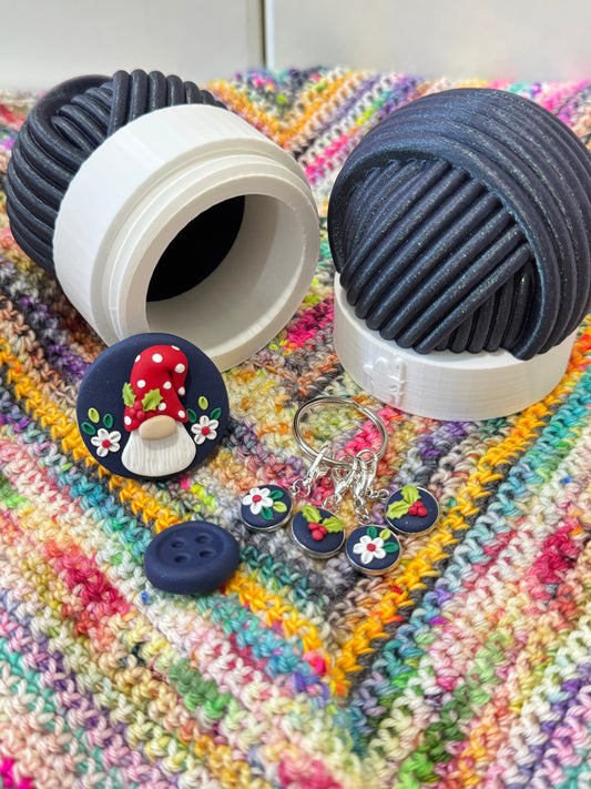 Festive Gnome Yarn Ball Pot
