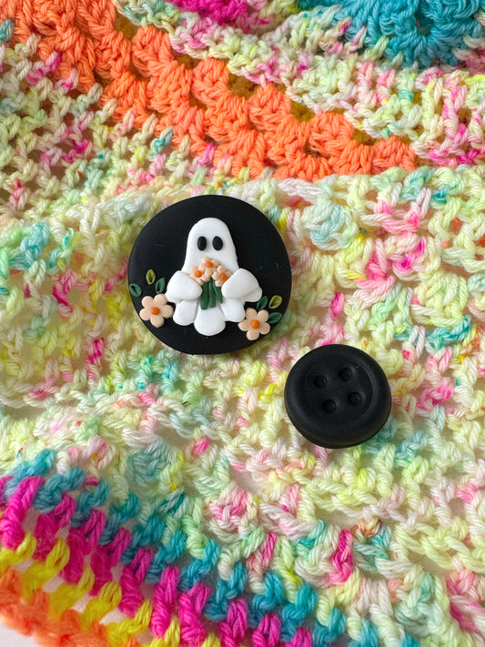 Flower Ghost Magnetic Needle Minder, Halloween Magnetic Needle Holder