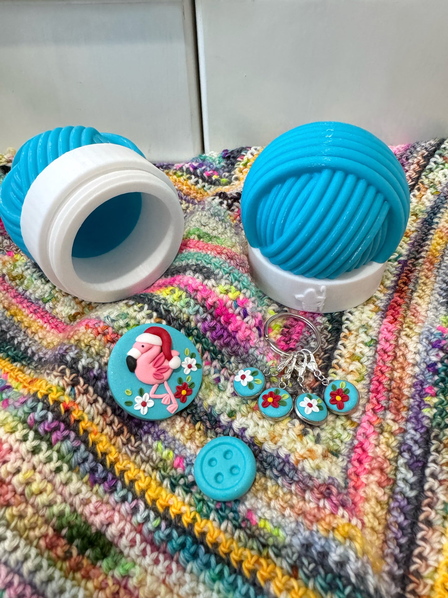 Christmas Flamingo Yarn Ball Pot