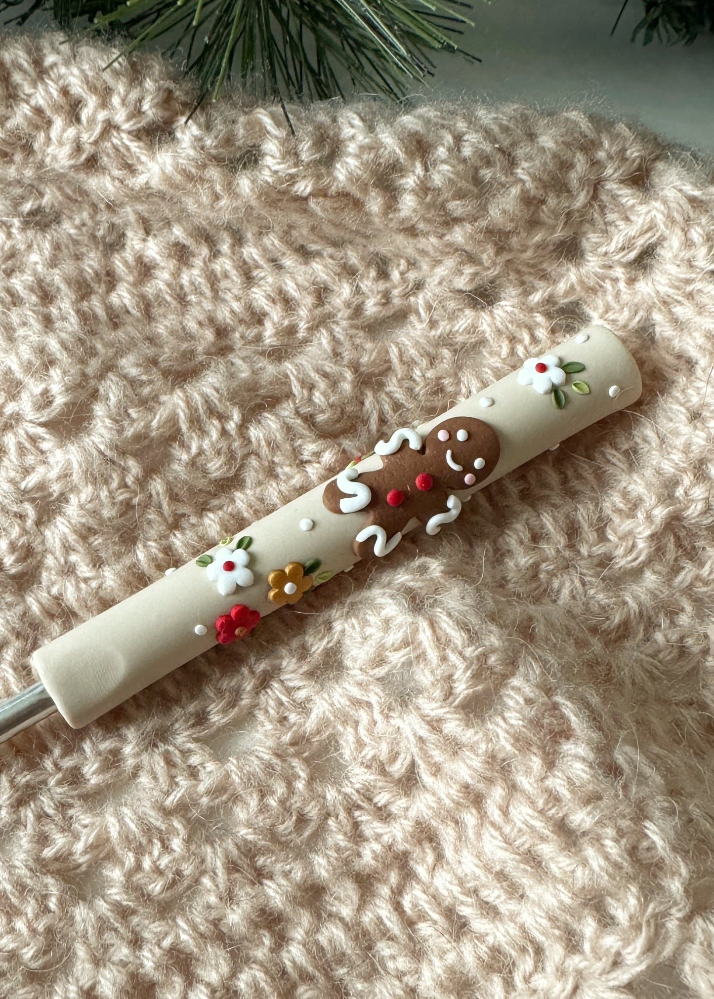 Gingerbread Man Christmas Crochet Hook