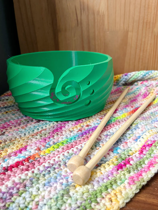 Shh I’m Counting Green Twisted 3D Printed Yarn Bowl