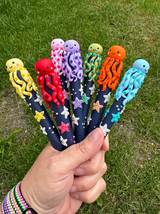 Set of 7 Rainbow Octopus Crochet Hooks