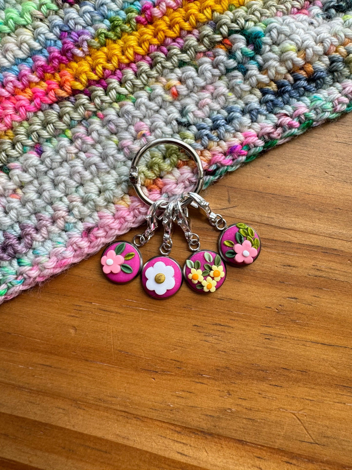 Wildflower Stitch Markers, Progress Keepers for Knitting and Crochet, Crochet Accessories