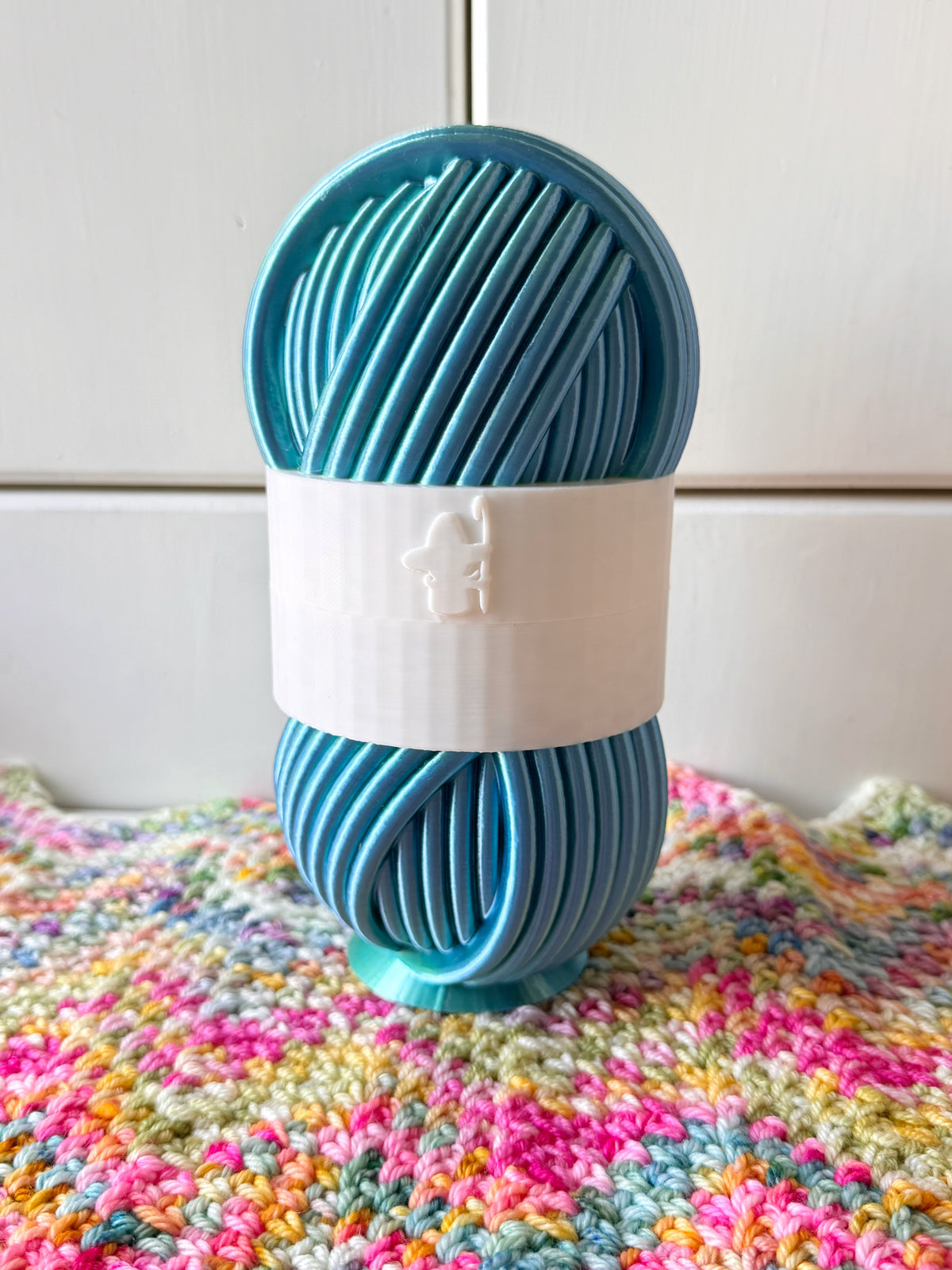 Contrast Band Mystery Pot, 3D Printed Filled Yarn Ball Container