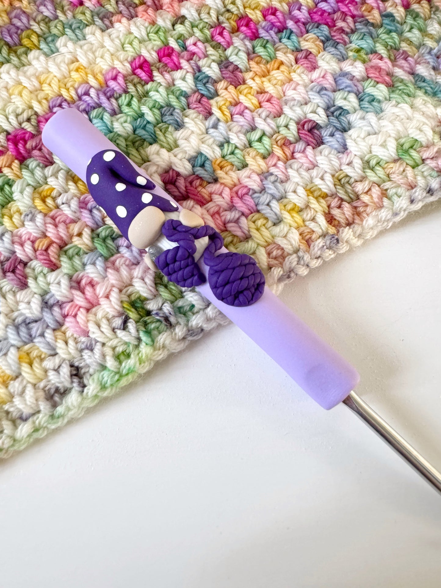 Crocheting Gnome Hook, Polymer Clay Crochet Hook