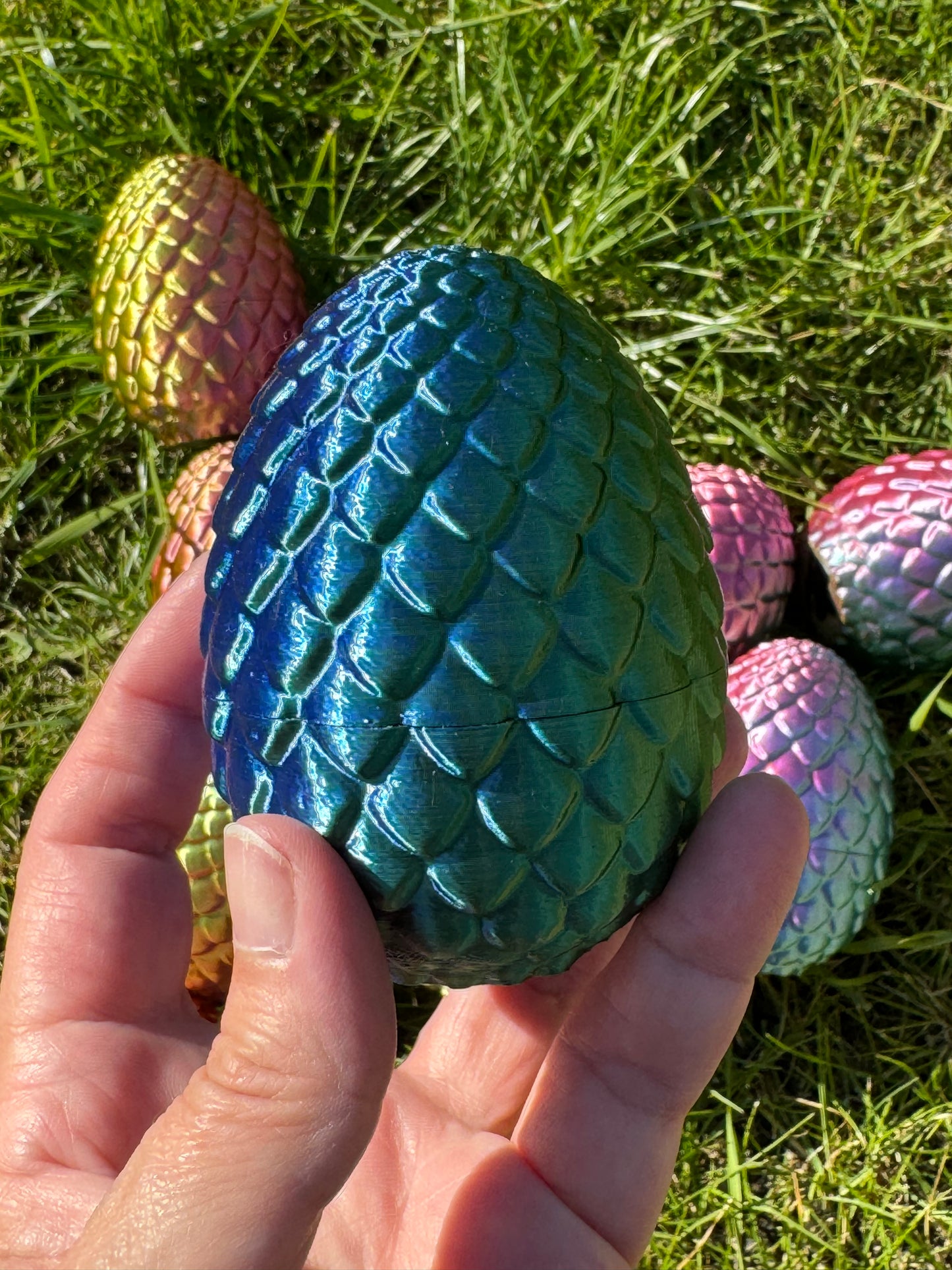 Mini 3D Printed Dragon Surprise Egg, Dragons Eye Needle Minder, Surprise Gift for Crocheters and Knitters