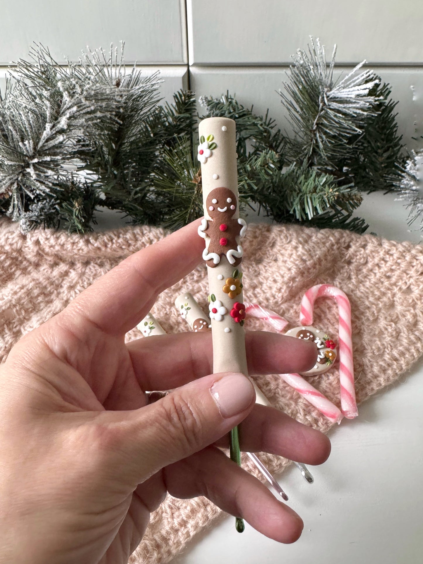 Gingerbread Man Christmas Crochet Hook
