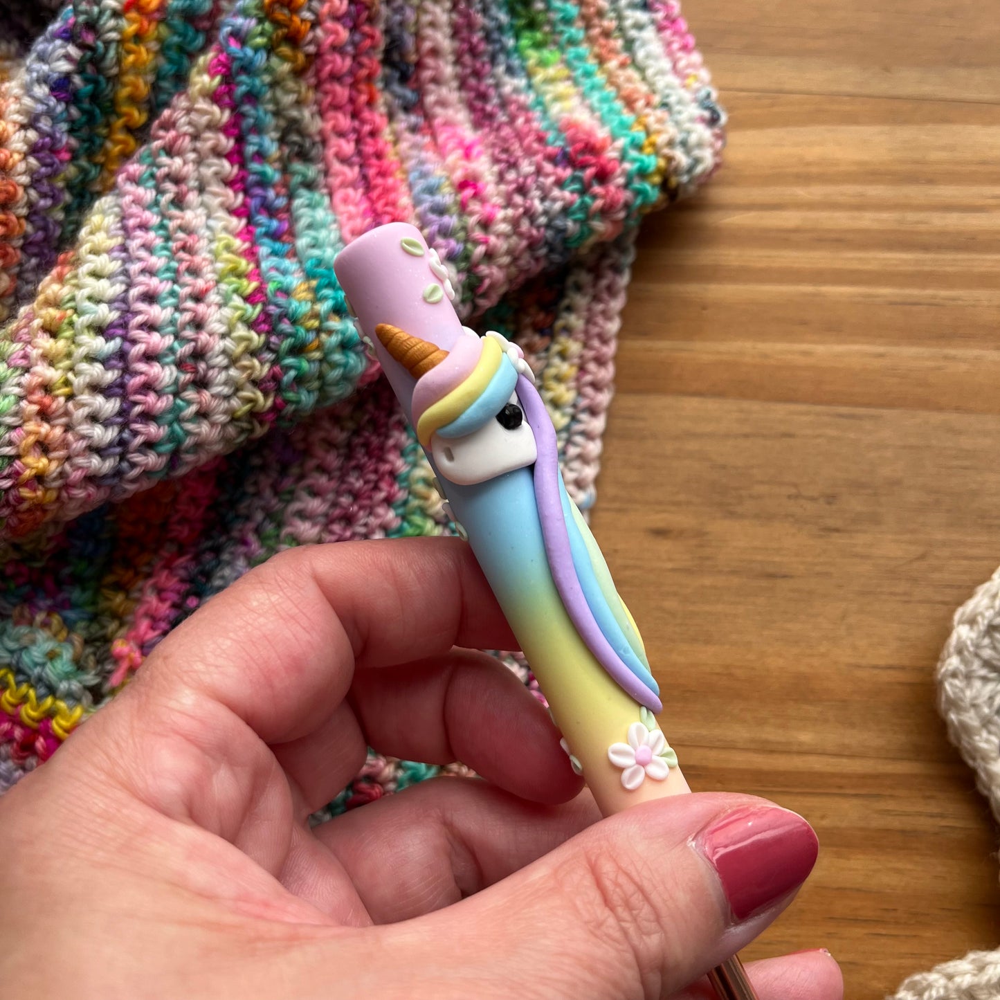 Ombré Rainbow Unicorn Crochet Hook