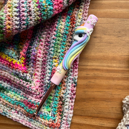 Ombré Rainbow Unicorn Crochet Hook
