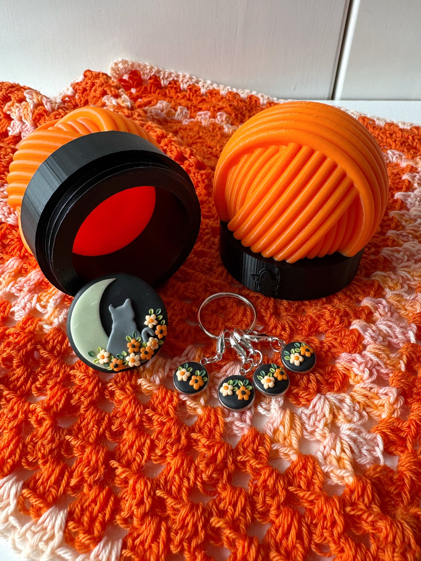 Halloween Mini Yarn Ball Notions Pot