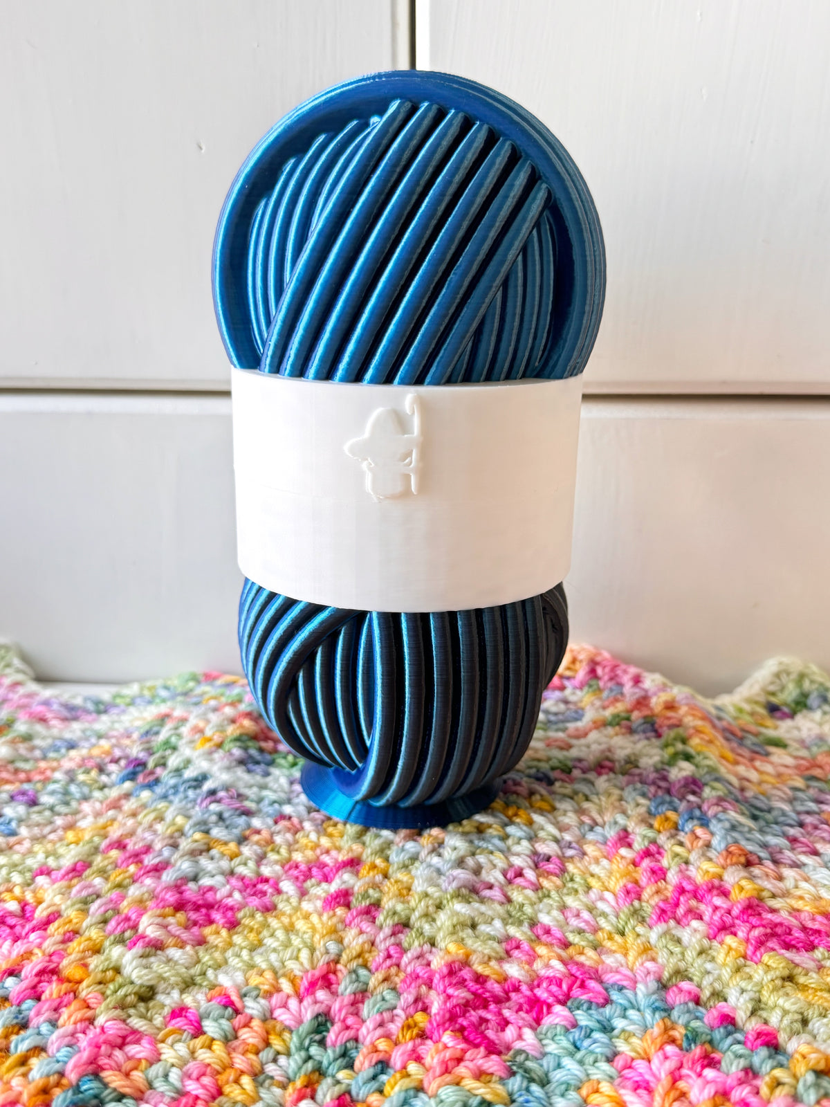 Contrast Band Mystery Pot, 3D Printed Filled Yarn Ball Container
