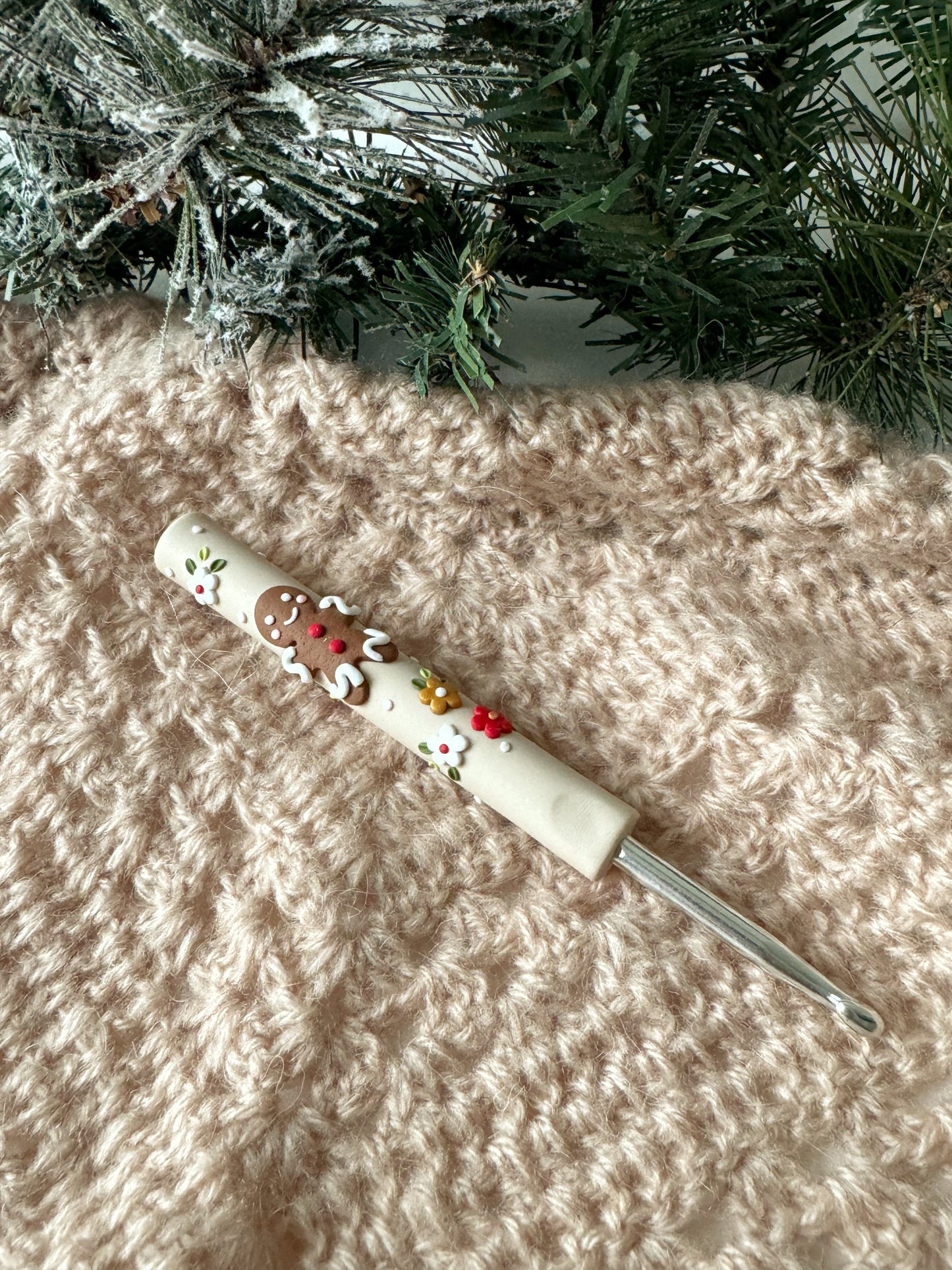 Gingerbread Man Christmas Crochet Hook