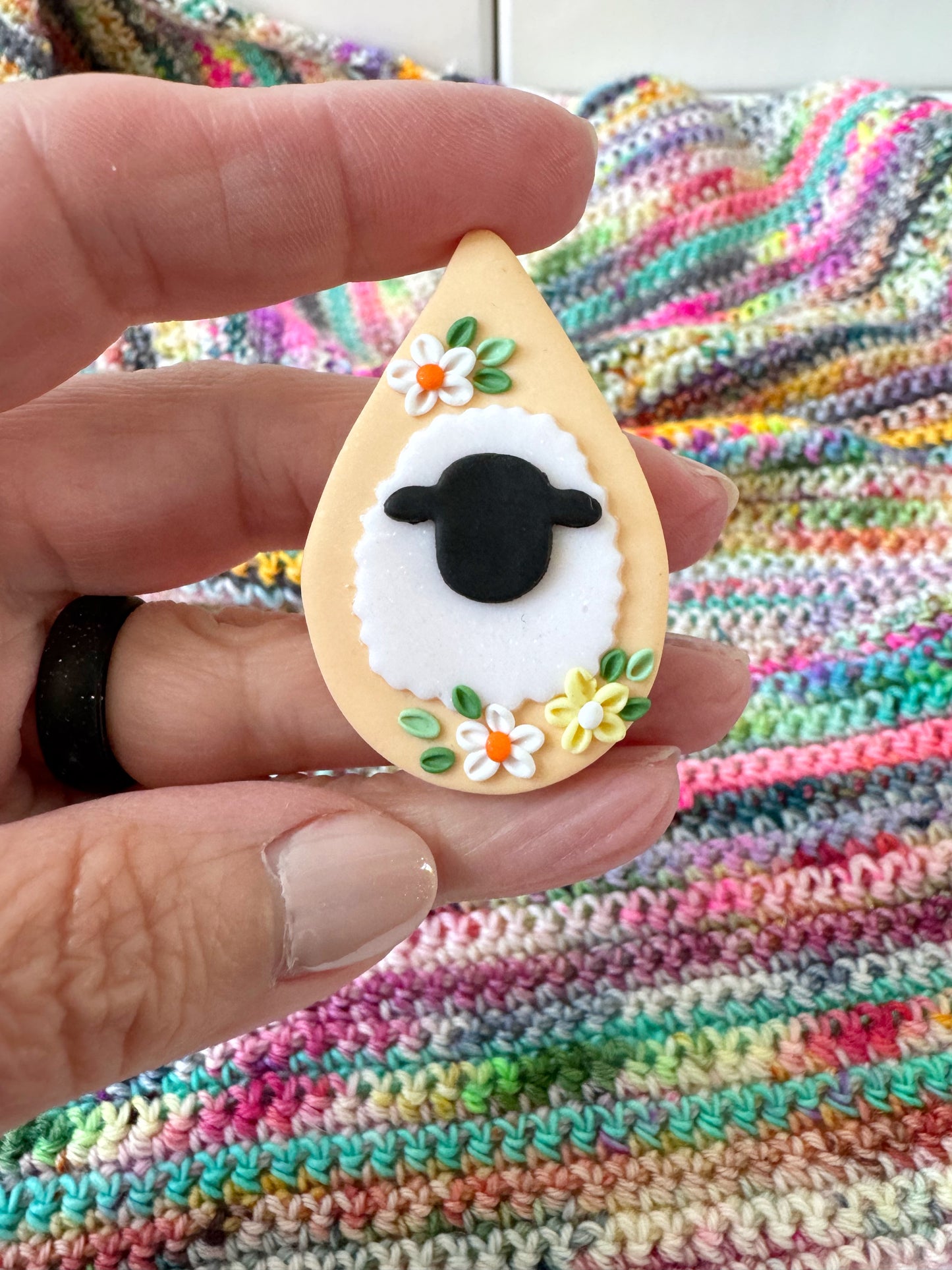 Pastel Rainbow Sheep Needle Minder, Magnetic Needle Minder
