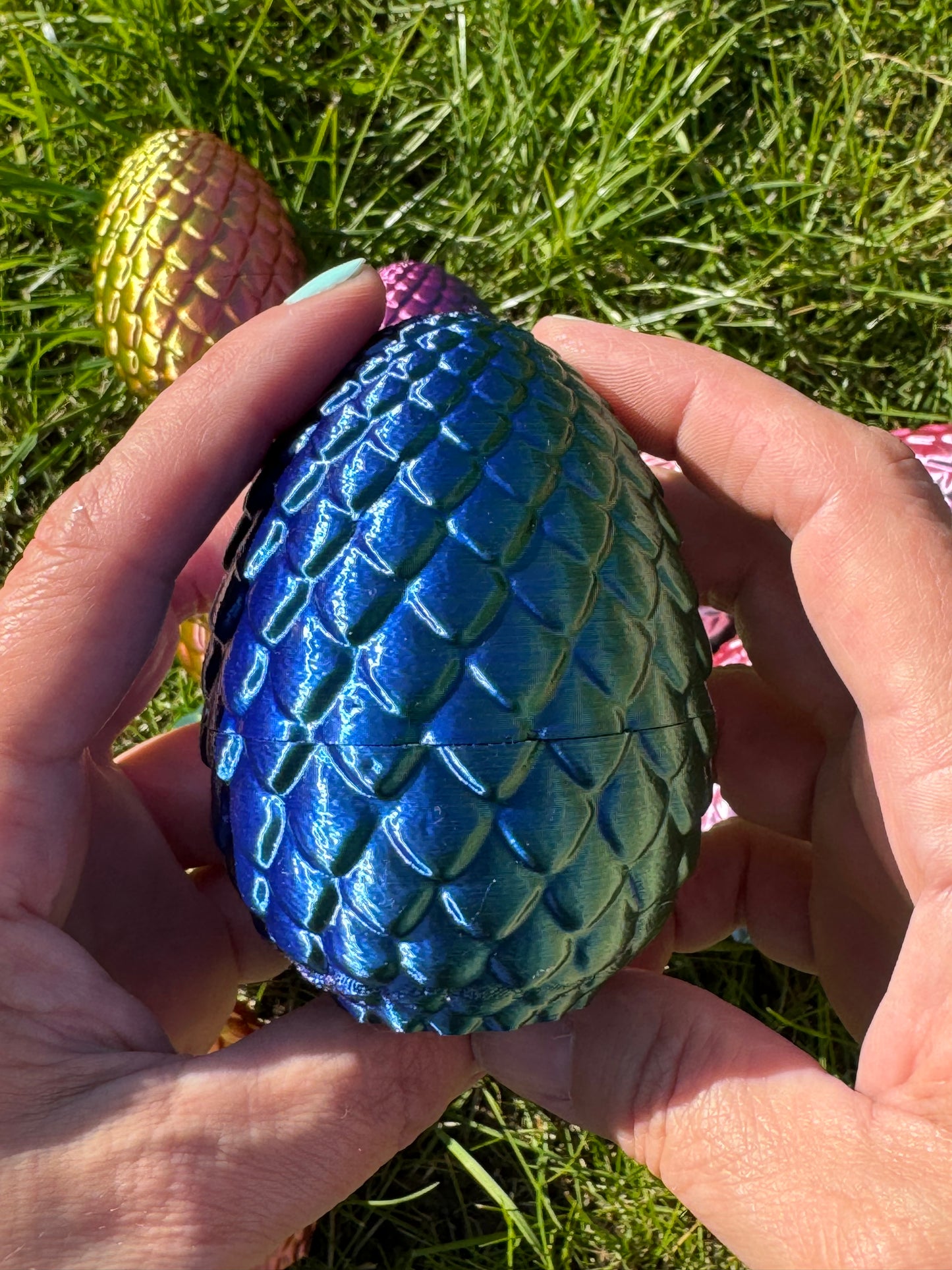 Mini 3D Printed Dragon Surprise Egg, Dragons Eye Needle Minder, Surprise Gift for Crocheters and Knitters