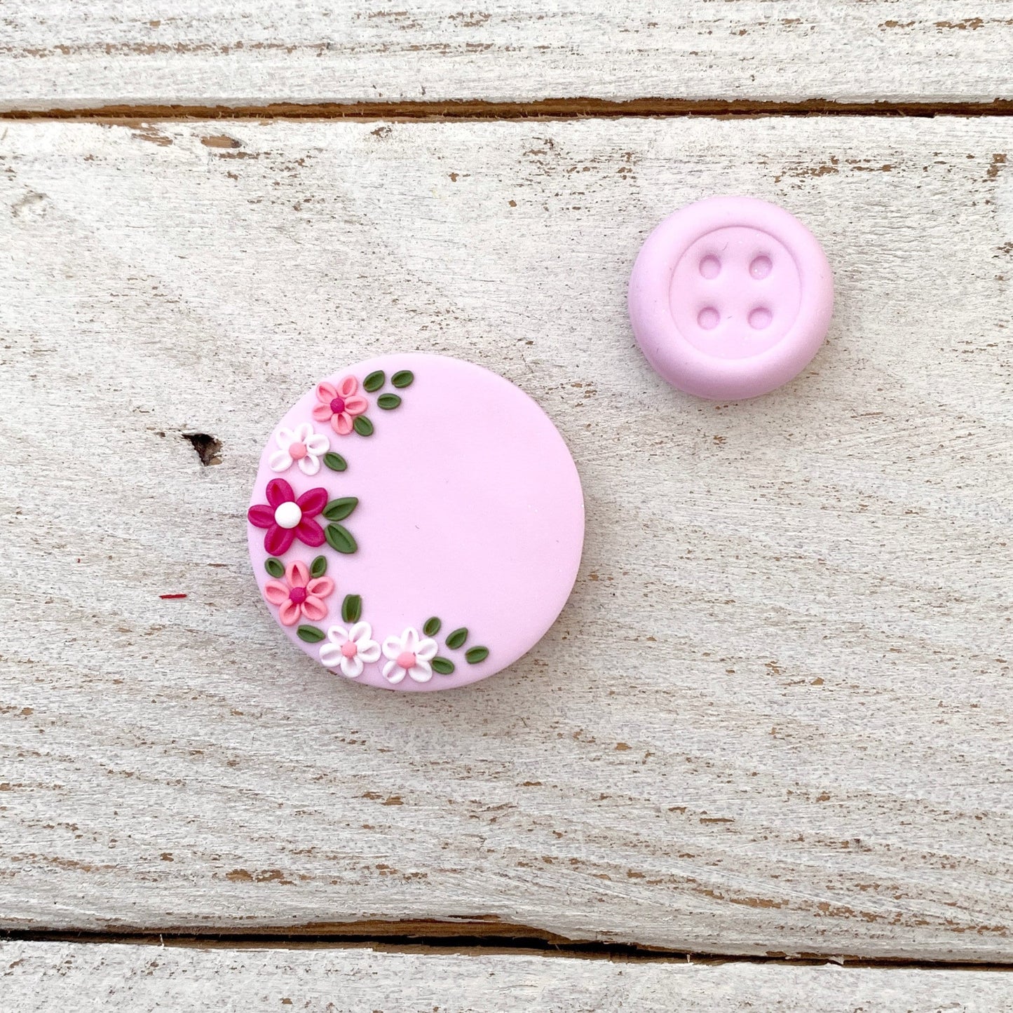 Pink flower magnetic needle minder, needle holder, crochet tools, cross stitch craft supplies, needle keeper, rainbow collection