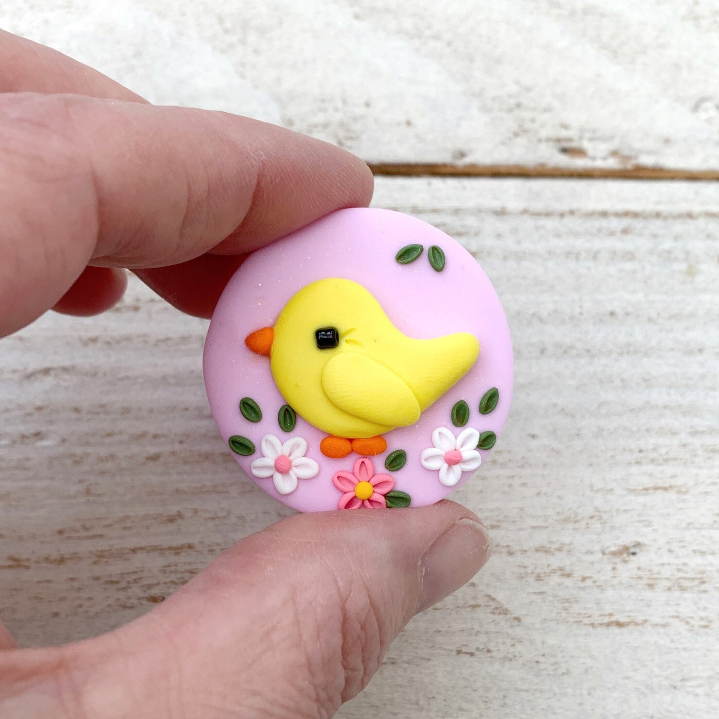 Little chick needle minder, needle keeper, magnetic needle holder, spring craft magnet, pin holder, cross stitch accessories