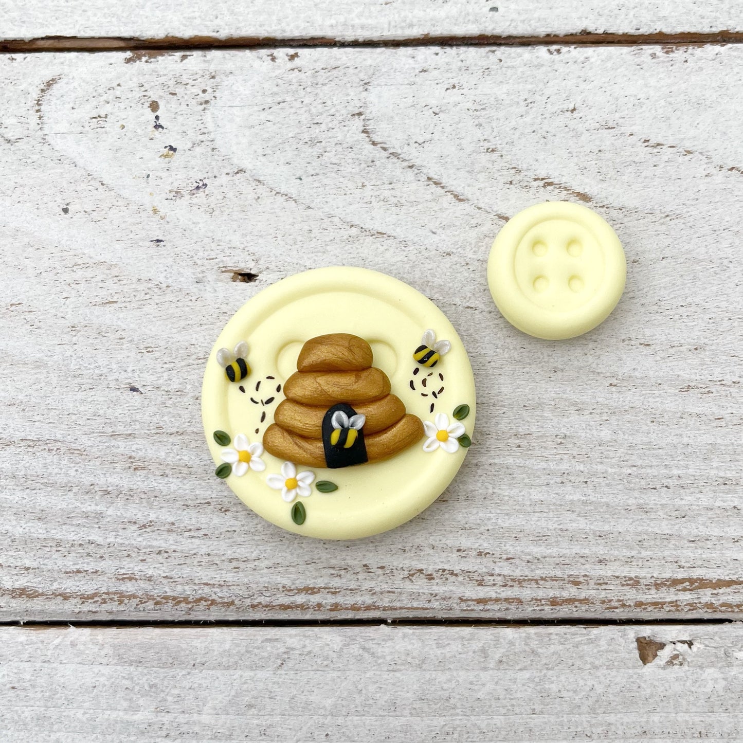 Lemon bee needle minder, beehive needle nanny, pin cushion, cross stitch, fridge magnet, bees and beehive, crochet tools