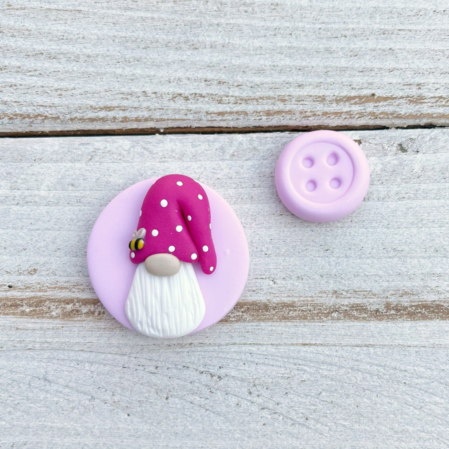 Pink bee hat gnome magnetic needle minder, gonk needle holder, cross stitch gifts, gift for her, Tomte sewing magnet