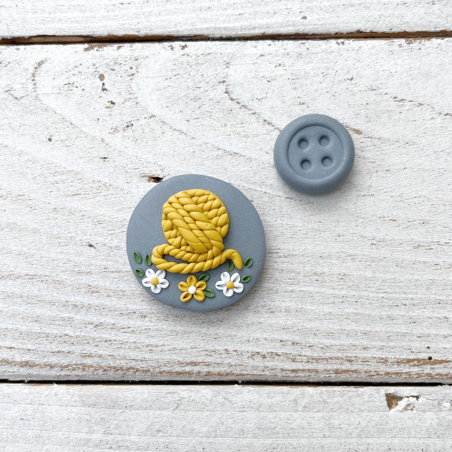 Mustard yarn ball magnetic needle minder, sewing magnets