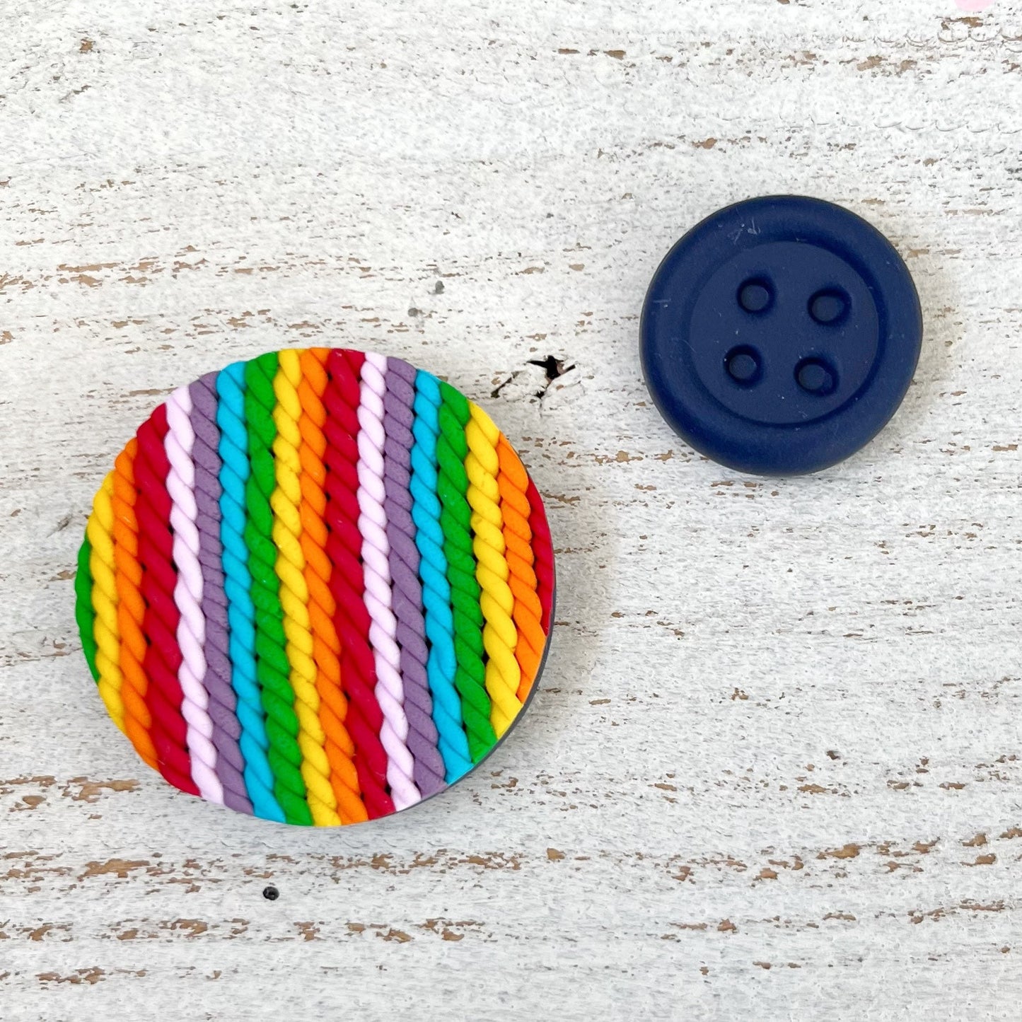 Bold rainbow yarn needle minder, sewing needle magnet, cross stitch embroidery tools