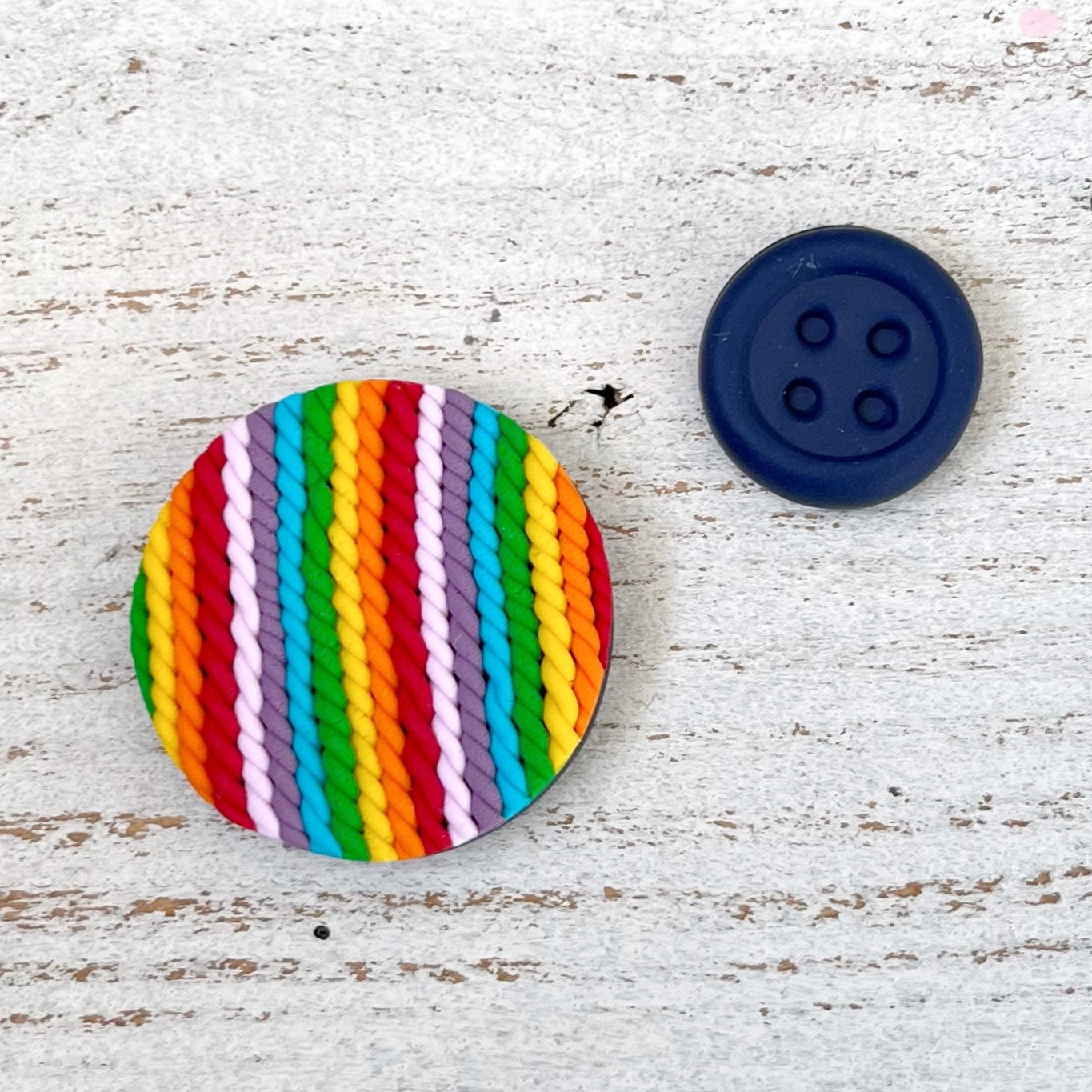 Bold rainbow yarn needle minder, sewing needle magnet, cross stitch embroidery tools